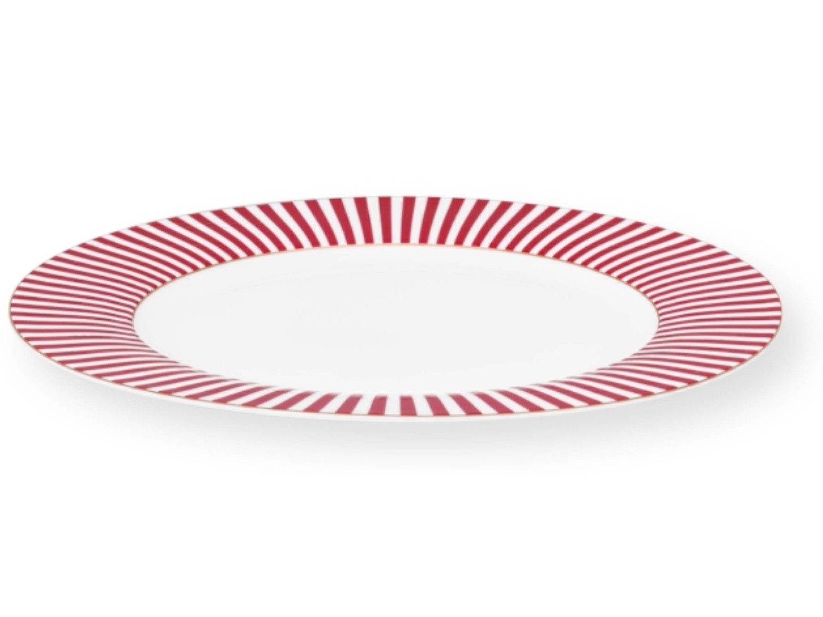 PiP Studio Speiseteller Royal Stripes Speiseteller dark pink 26,5 cm, Plate Royal Stripes Dark Pink 26.5cm