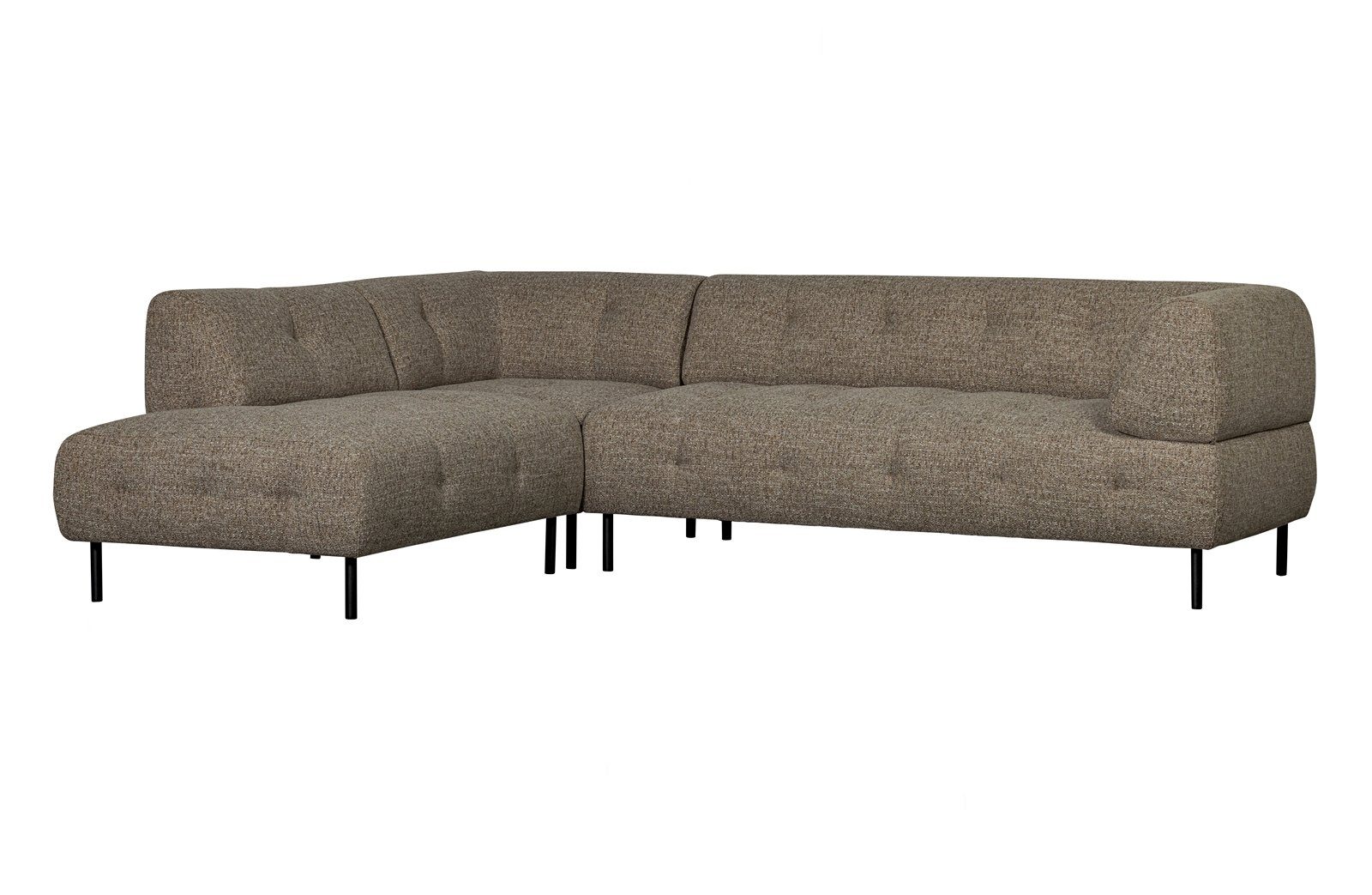 WOOOD Ecksofa Ecksofa Lloyd links Brown - Melange, freistellbar Stoff