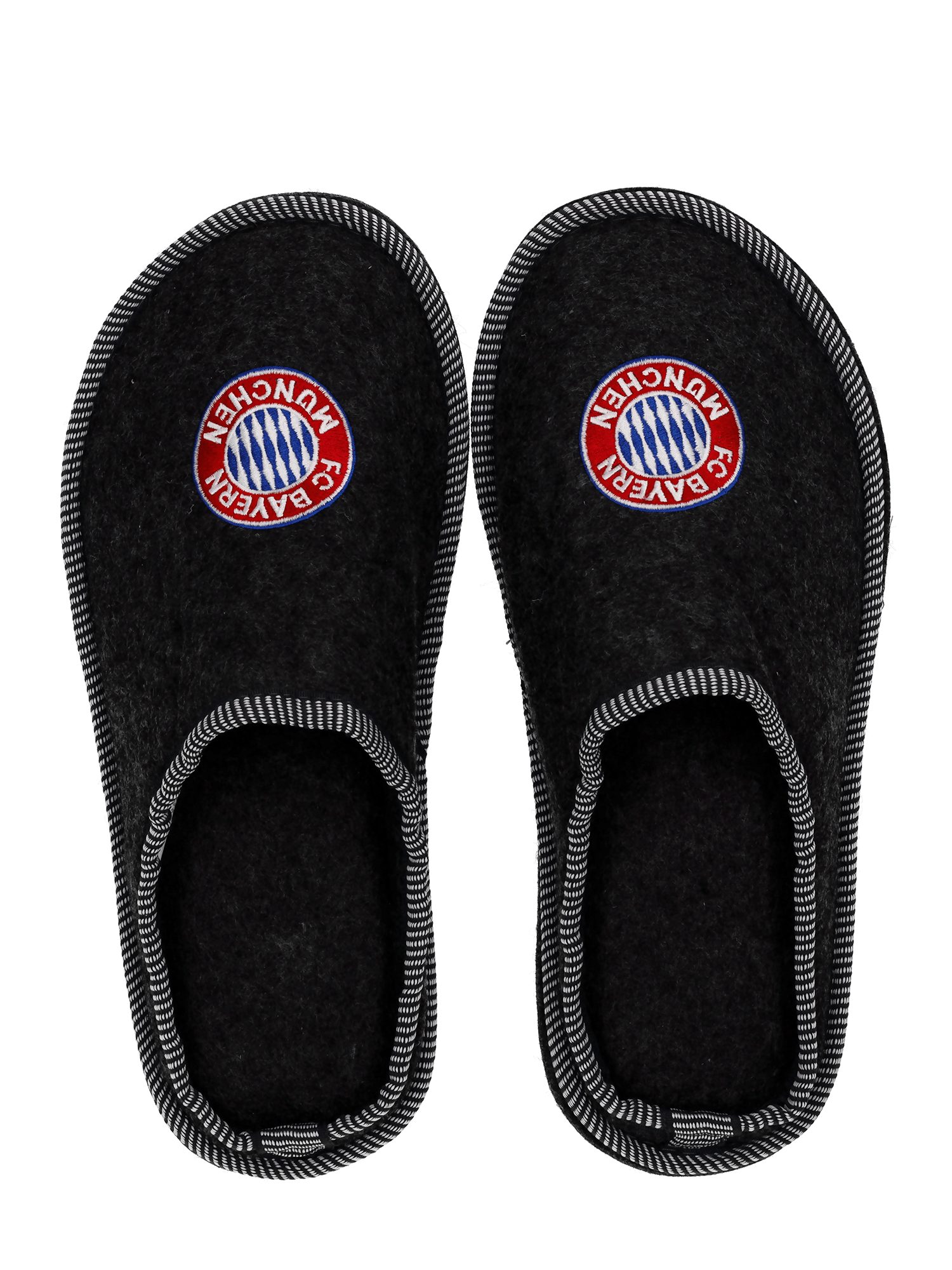 FC Bayern München FC Bayern München I Filz-Pantoffeln I Herren I Grau Plüsch Hausschuhe