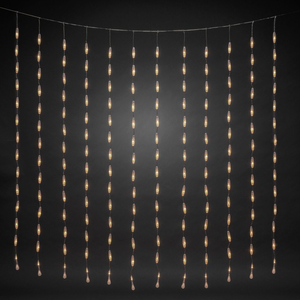 KONSTSMIDE LED-Lichtervorhang Weihnachtsdeko aussen, 400 warm weiße Dioden