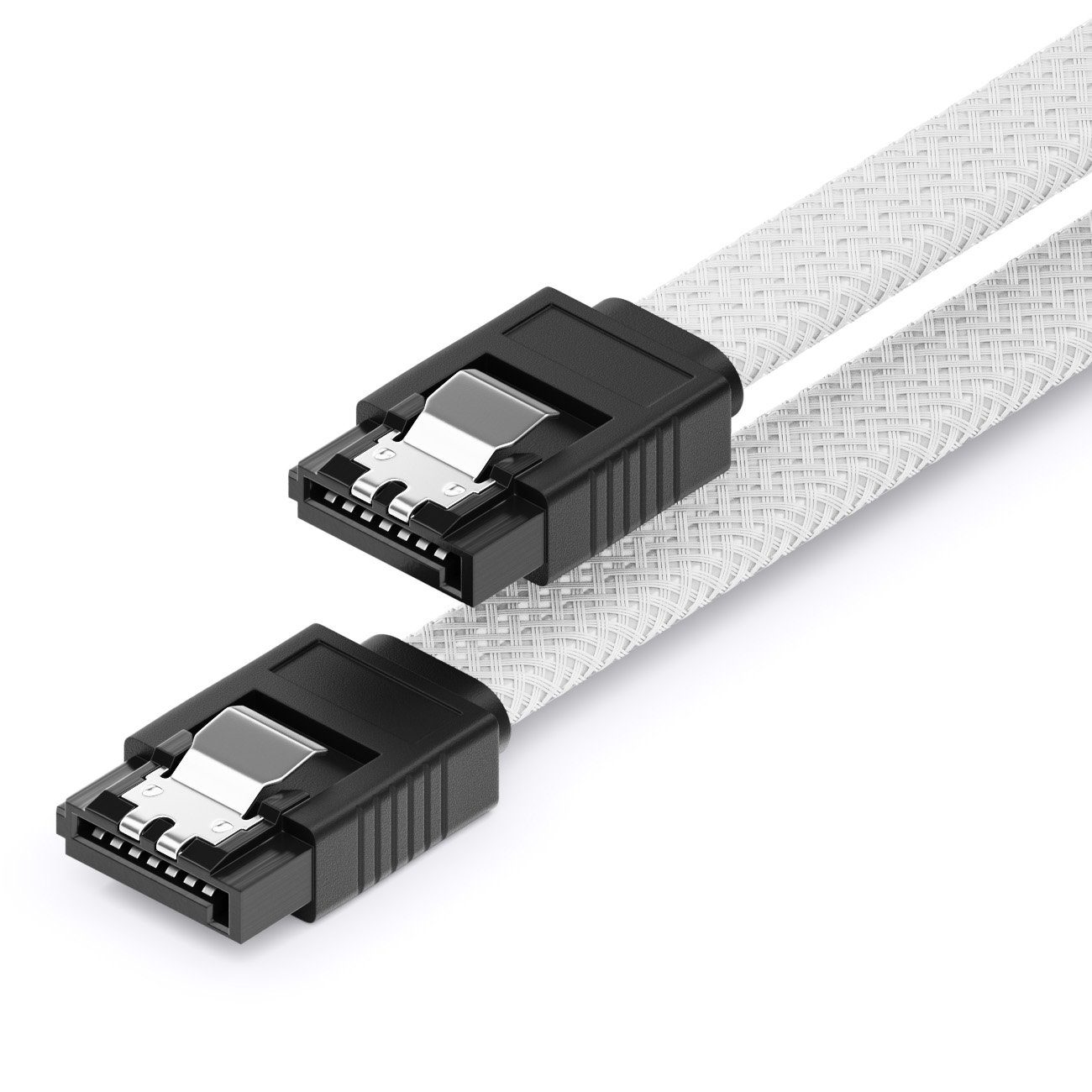 deleyCON deleyCON 60cm SATA 3 Kabel Nylon 6Gbit/s HDD SSD 2 S-ATA L-Stecker Computer-Kabel