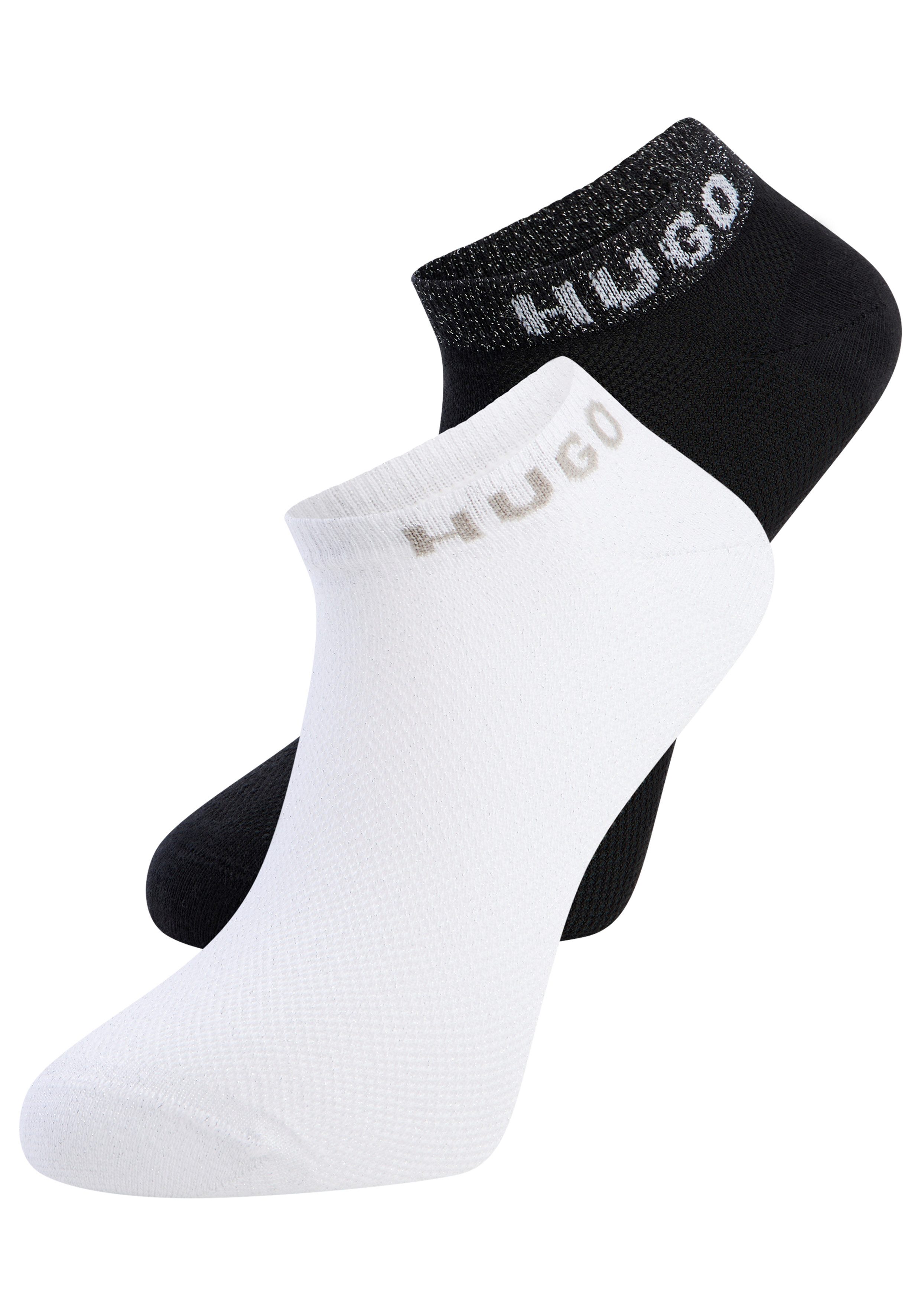 HUGO Sneakersocken 2P AS SHINY PIQ CC W (3-Paar) leicht schimmernd