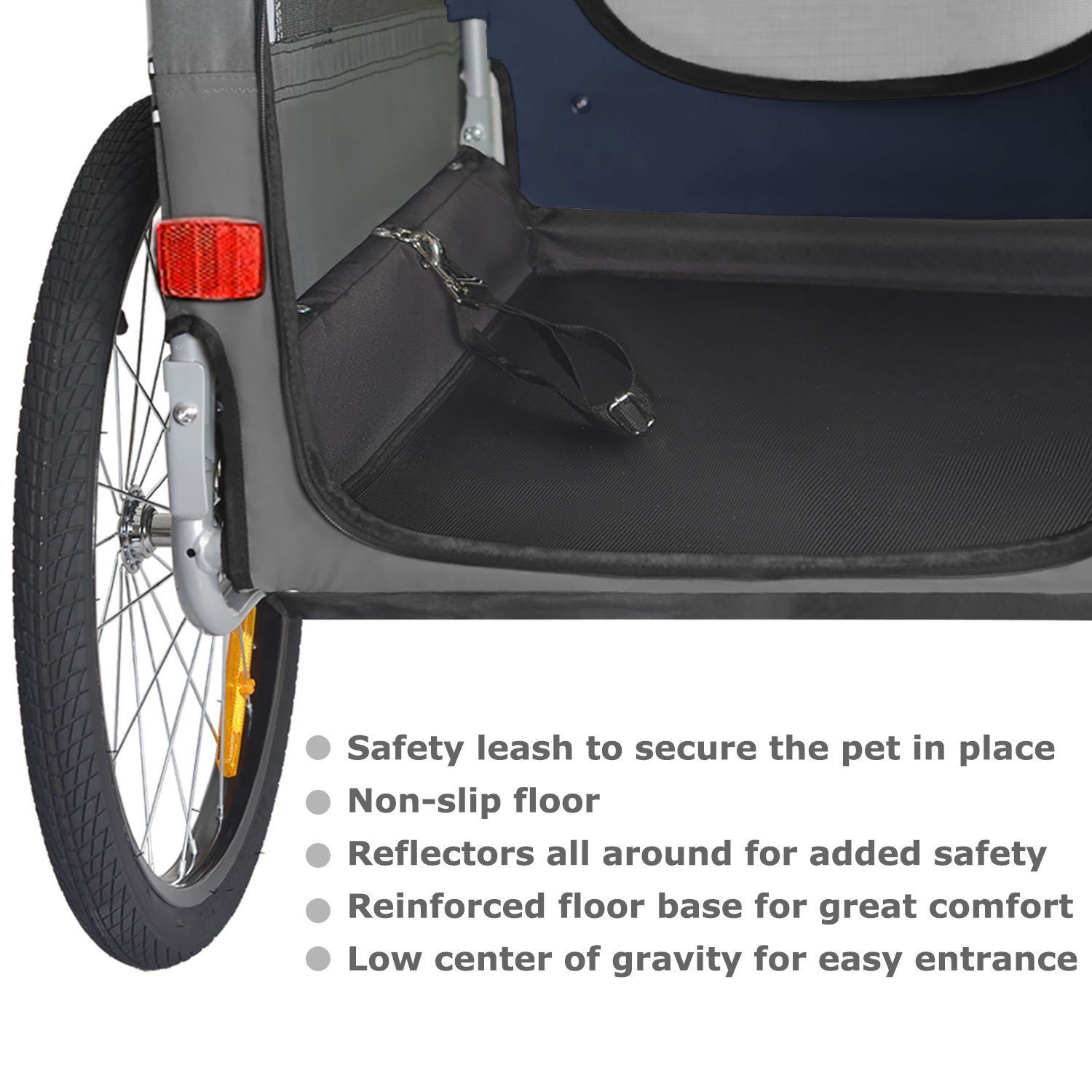 TIGGO Fahrradkinderanhänger DOGGYHUT® MEDIUM Hundefahrradanhänger Hundeanhänger Fahrradanhänger, Verstellbare Sicherheitsleine – Bild 4 von 5