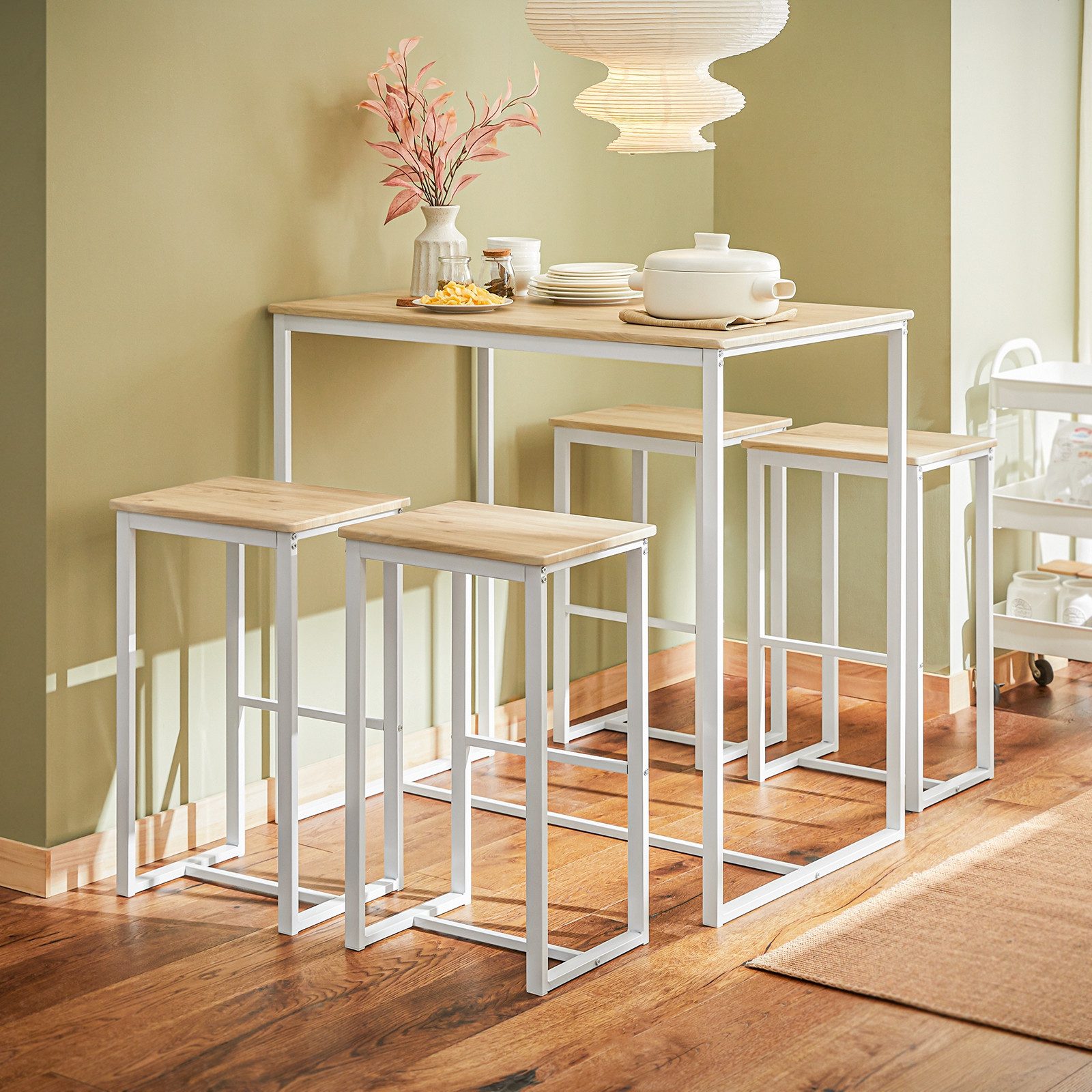 SoBuy Bartisch OGT15, 5-teilig Bartisch mit Stühlen Esstisch Stehtisch mit günstig online kaufen