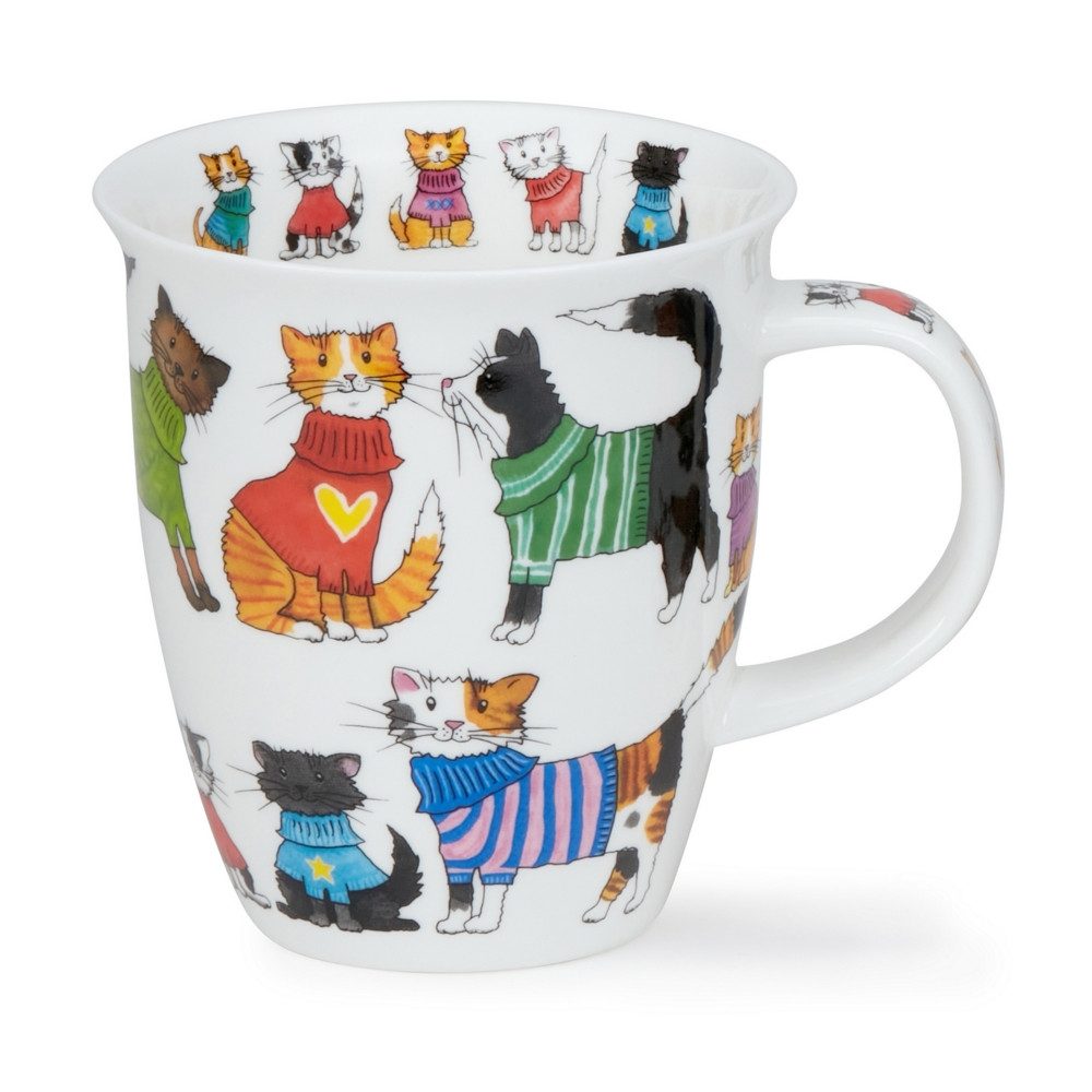 Dunoon Tasse Knitwits Cat Katzen Nevis 0,4 l Fine Bone China Porzellan
