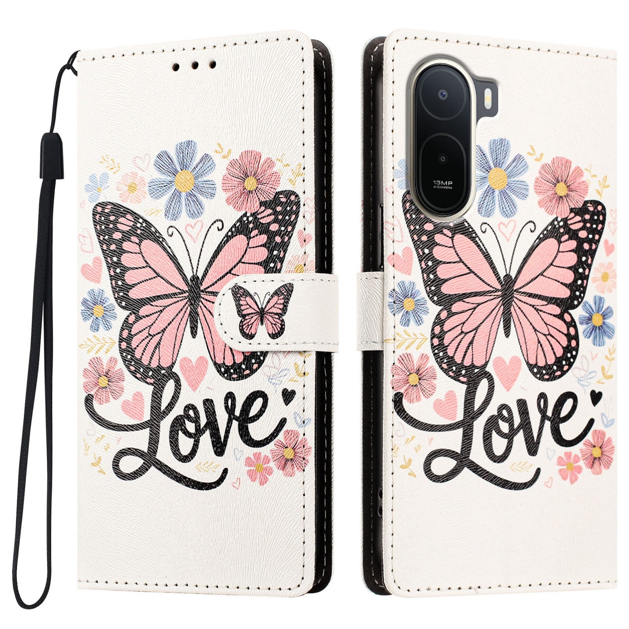 Wigento Handyhülle Klapphülle für Xiaomi Redmi A7 Pro Kunstleder Book Wallet Motiv 6,9 Zoll, Kartenfächer, Standfunktion