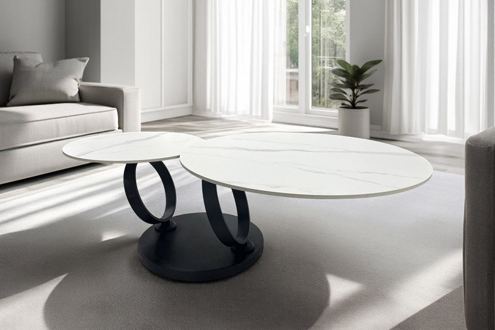 riess-ambiente Couchtisch DANCING RINGS weiß/schwarz · günstig online kaufen