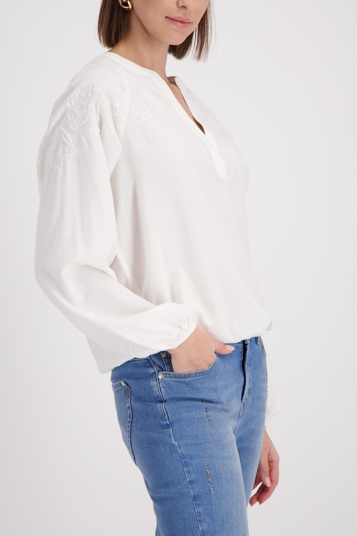 Monari Schlupfbluse Stickerei Regular fit mit Stickerei günstig online kaufen