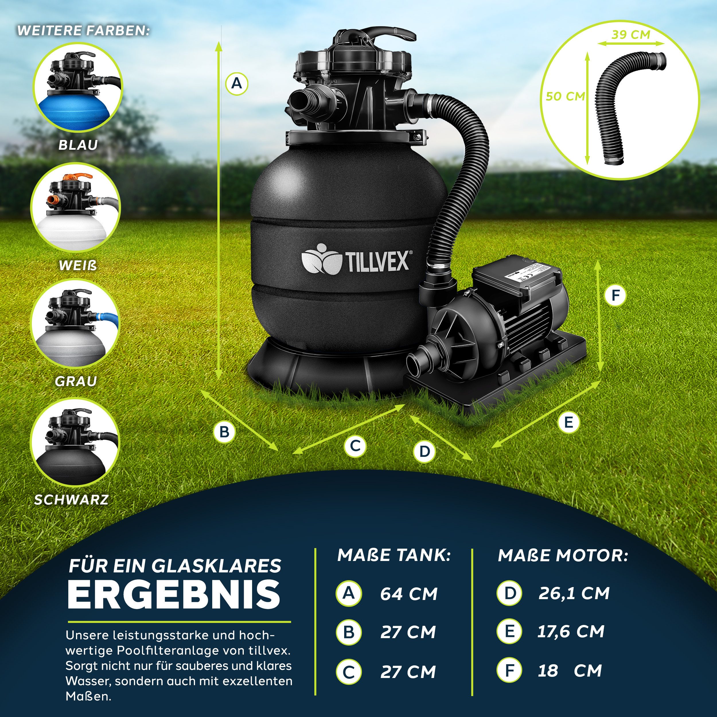 tillvex Sandfilteranlage Filteranlage 7.900L/h mit 400g günstig online kaufen