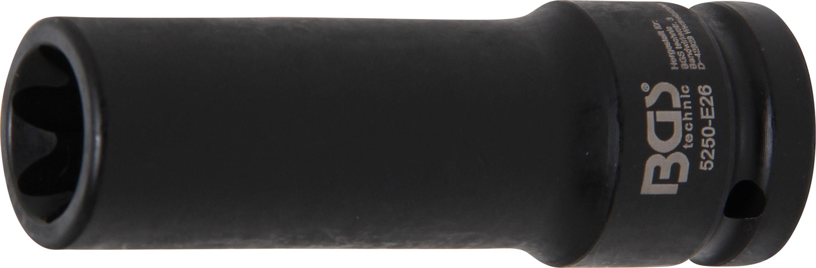 BGS technic Steckschlüssel Kraft-Steckschlüssel-Einsatz E-Profil, tief, Antrieb Innenvierkant 20 mm (3/4), SW E26