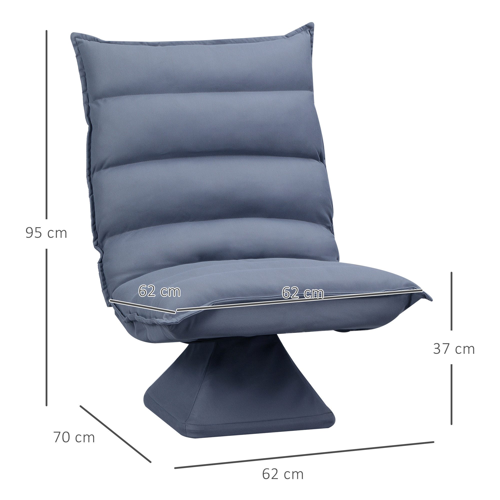 HOMCOM Relaxsessel Relaxsofa, mit Verstellbarer Lehne, Drehbarer Meditationsstuhl (Bodensofa, 1-St., Sessel), für Wohnzimmer, Grau