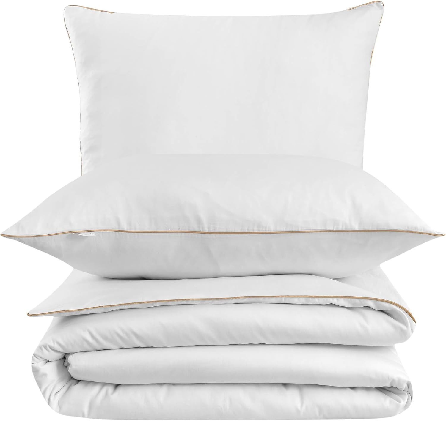 Aymando Bettwäsche Luxor White, 100% Baumwolle Mako Satin, 3 teilig, Saum u günstig online kaufen