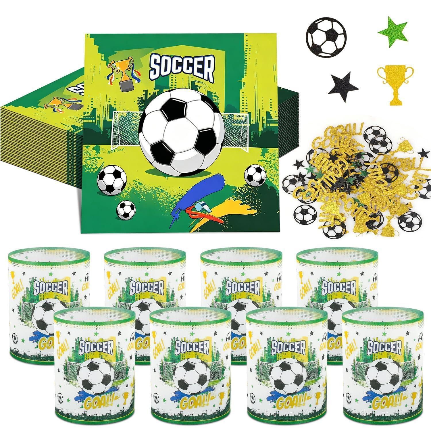 LuxusKollektion Windlicht Fussball Tischdeko Set 31tlg (1 St)