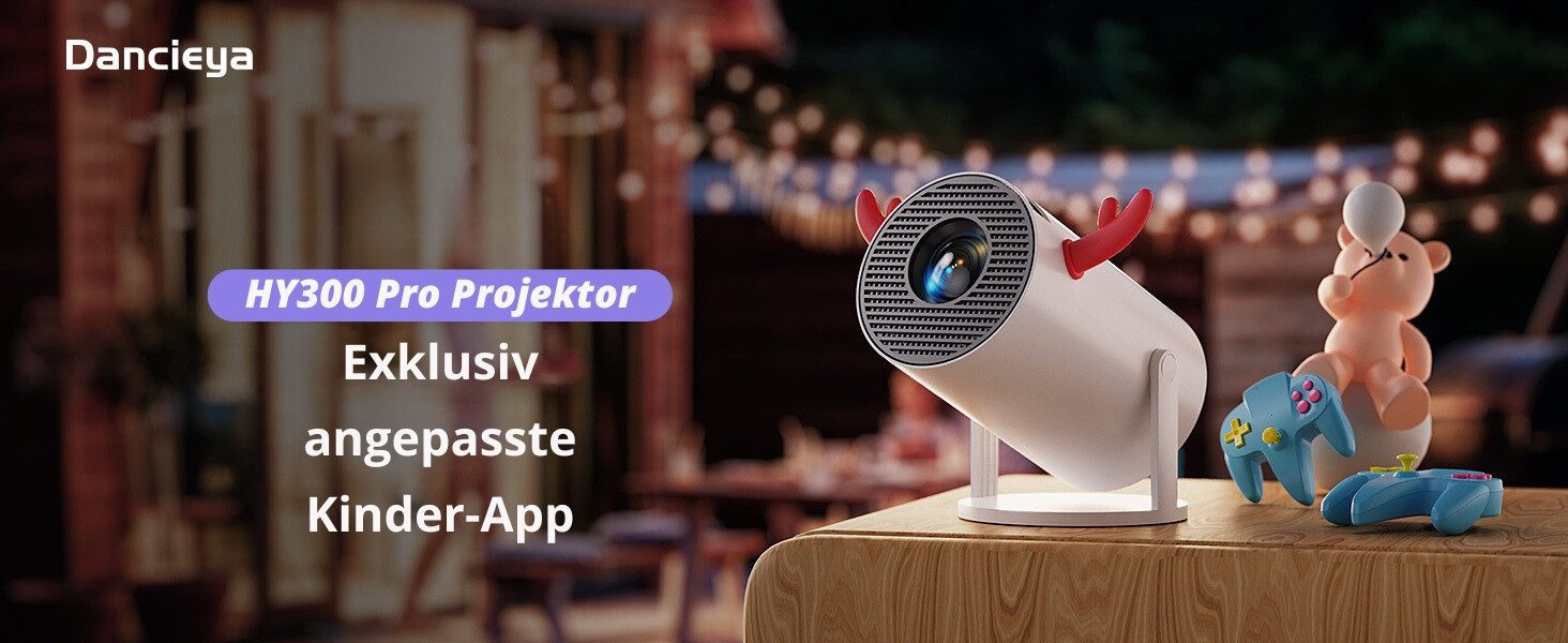 Vivitar Spiele Beamer mit 2 Controller + Android 11, WLAN & Bluetooth Mini-Beamer (Projektor in Cola-Dosen-Größe, Full HD 1080P, 4K-komp., Auto-Keystone)