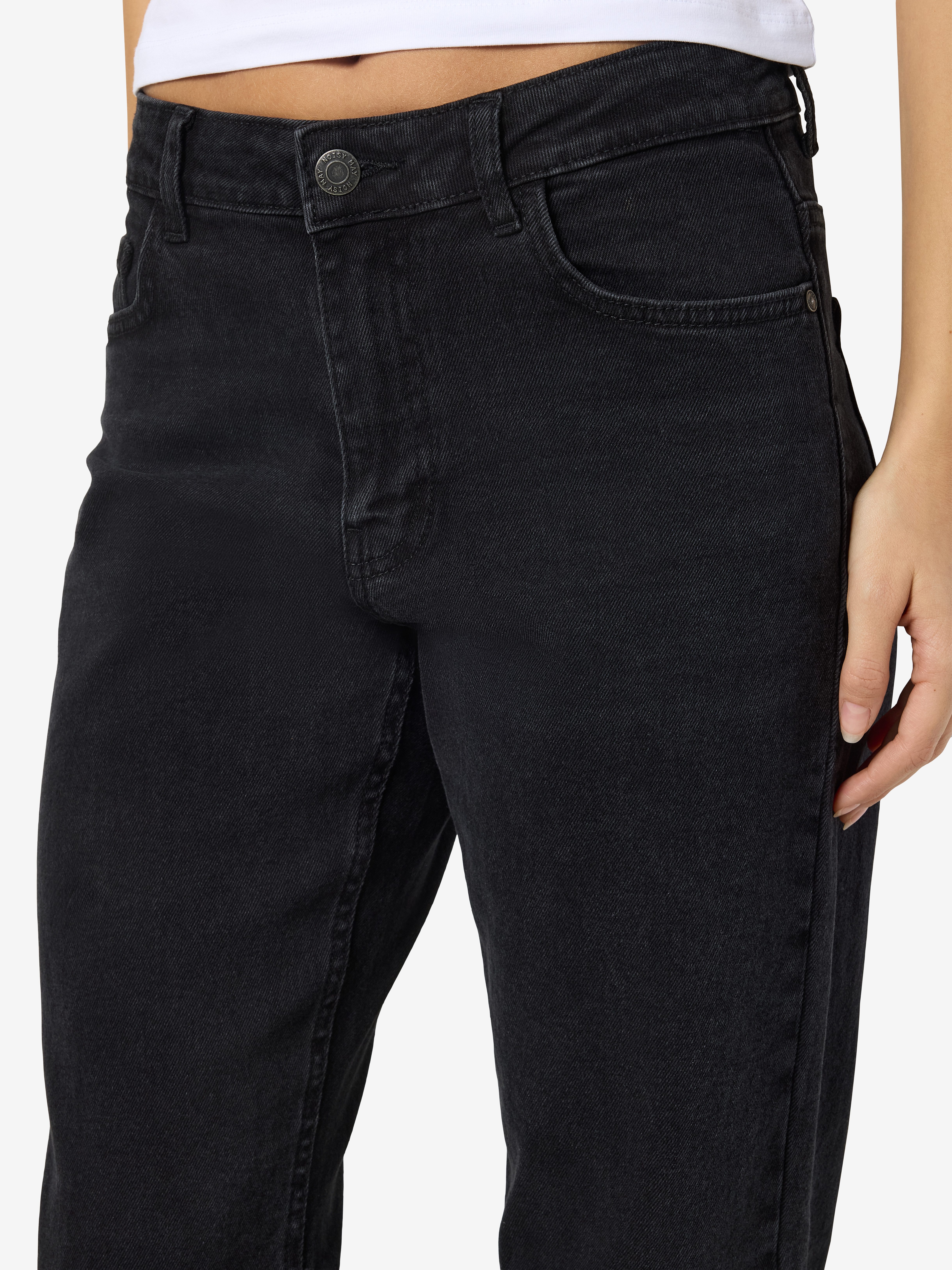 Noisy may High-waist-Jeans NMMONICA HW STRAIGHT JEAN BLACK NOOS