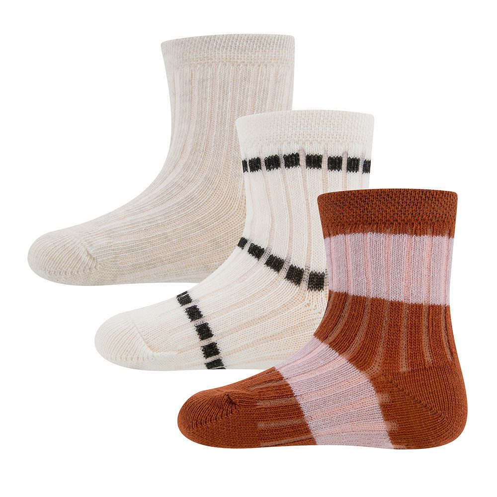 Socken Socken 3er Pack Rippe/Ringel