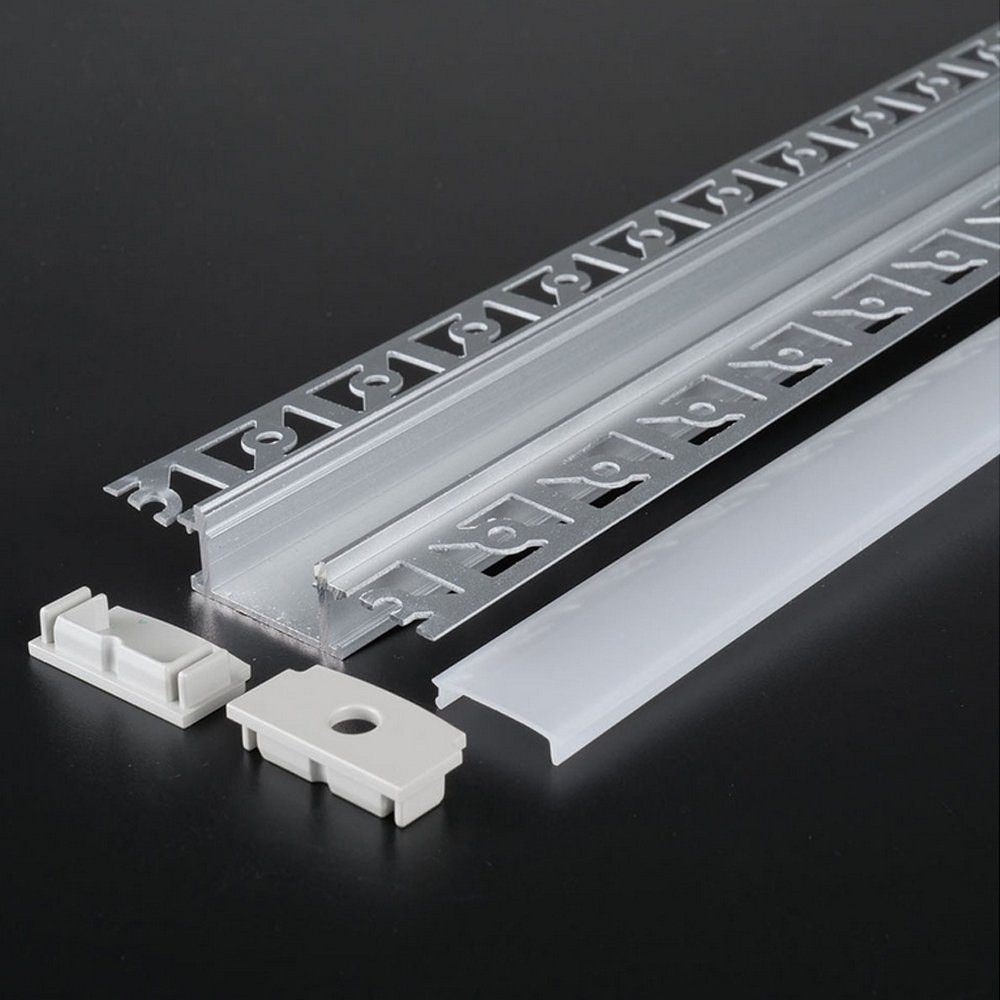 Profil LED-Stripe-Profil LED Kanal Kanal Profil 200cm für, Streifen ENERGMiX Aluminium 2m Leiste Rigips Profil Gewebe LED Unterputz Trockenbau Leiste für LED system