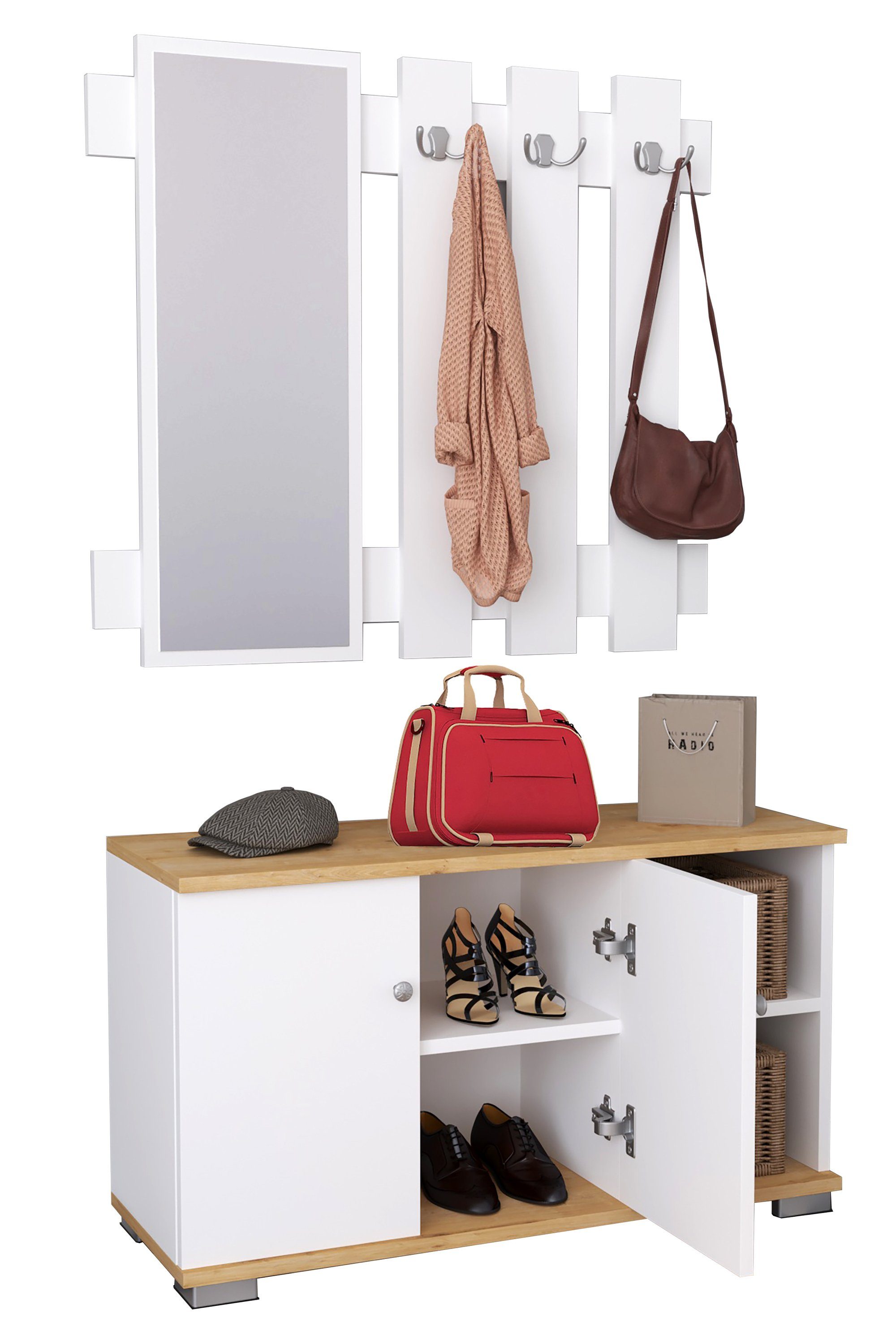 VCM Schuhschrank 2tlg. Holz Garderobe Dielenmöbel günstig online kaufen