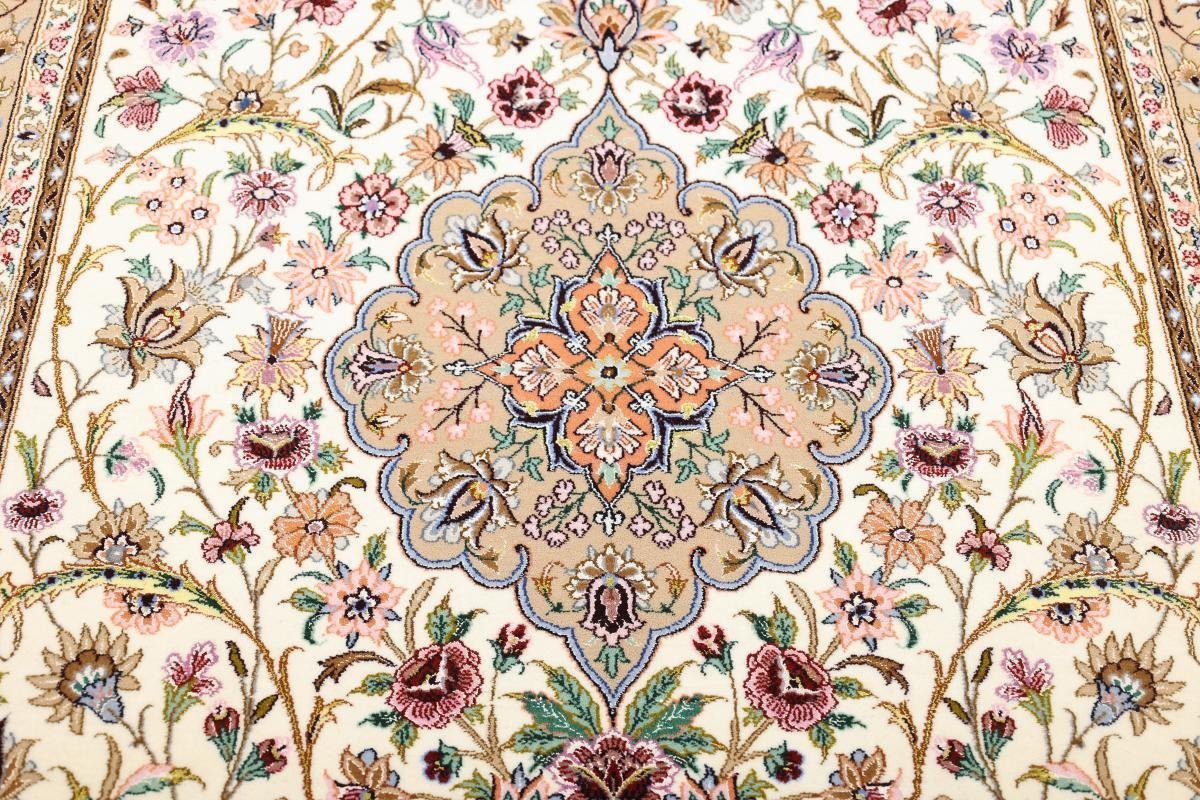 mm Höhe: Orientteppich, 120x212 Handgeknüpfter Seidenkette 6 rechteckig, Trading, Isfahan Orientteppich Nain