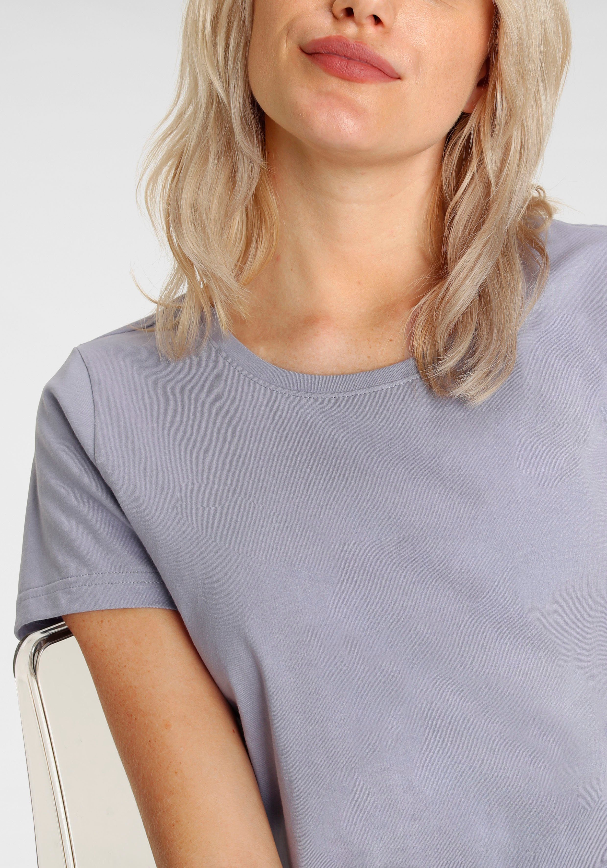 Eastwind T-Shirt (3er-Pack) Kurzarm, hüftlang, für die Freizeit, aus Baumwolle