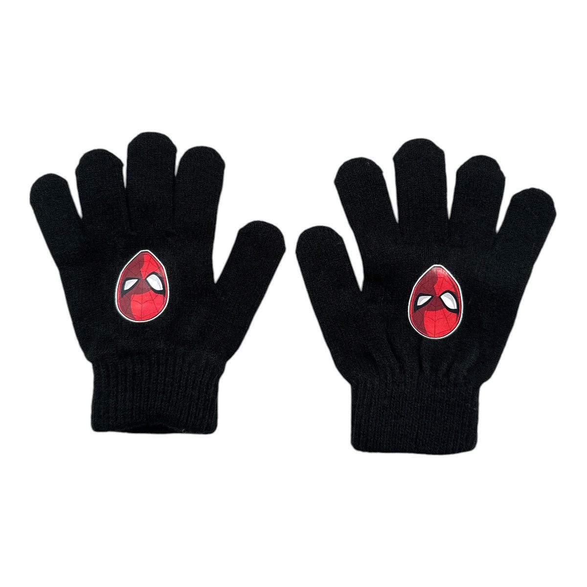 MARVEL Bommelmütze Spiderman Kinder Winter Set Mütze plus Handschuhe Kindermütze Gr. 52 bis 54