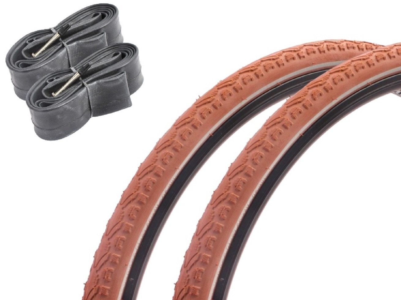 KHEbikes Fahrradreifen Rennrad Reifen Set KENDA Khan 28 Zoll 700x38C Braun inkl FV Schlauch, (1-tlg)