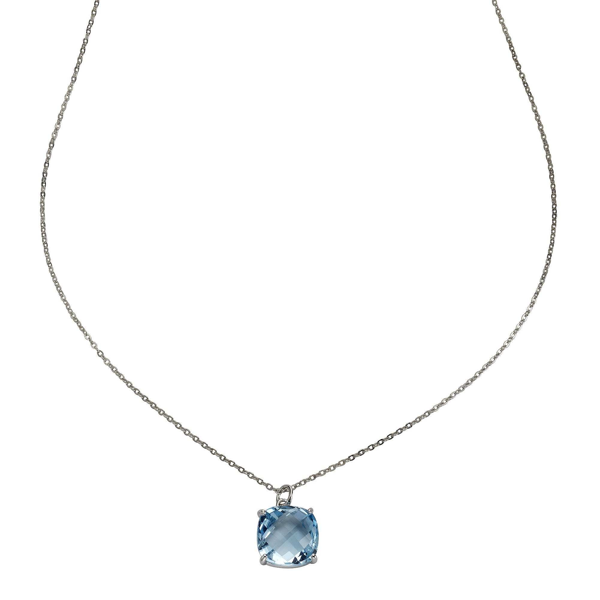 Silber Blautopas Kette 925/- mit Zeeme Sterling Anhänger