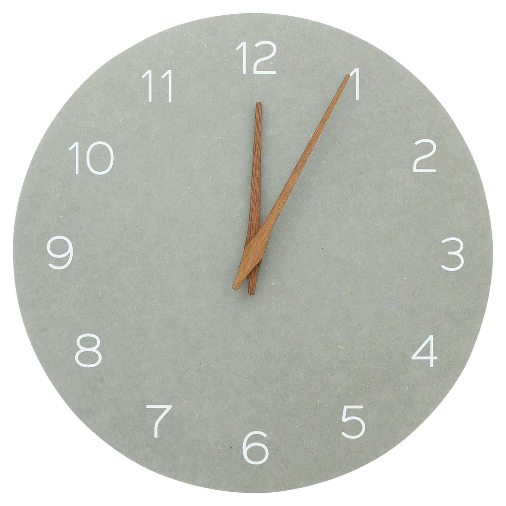 Dekoleidenschaft Wanduhr "Beton" grau Ø 30 cm, MDF in Beton-Optik, Wohnzimmeruhr, moderne Uhr (für Wohnzimmer, Küche und Büro)