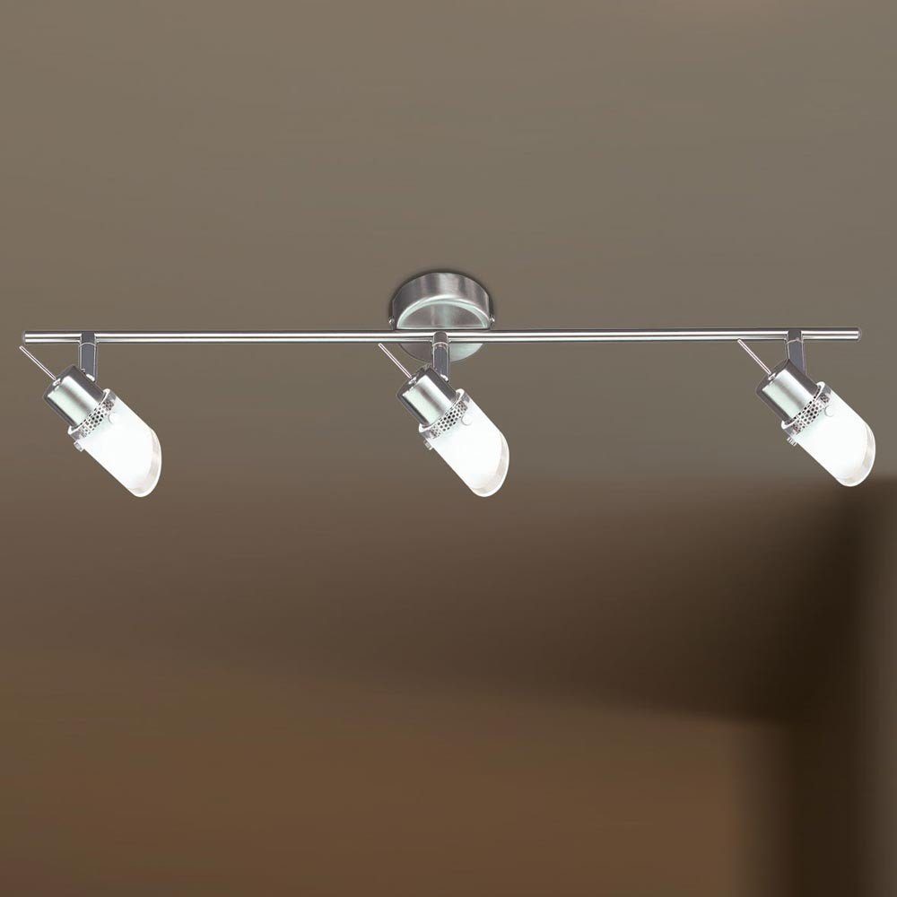 WOFI LED Deckenleuchte, Leuchtmittel Warmweiß, LED Glas Leuchte WOFI inklusive, Flur Strahler Decken Spot Lampe beweglich weiß