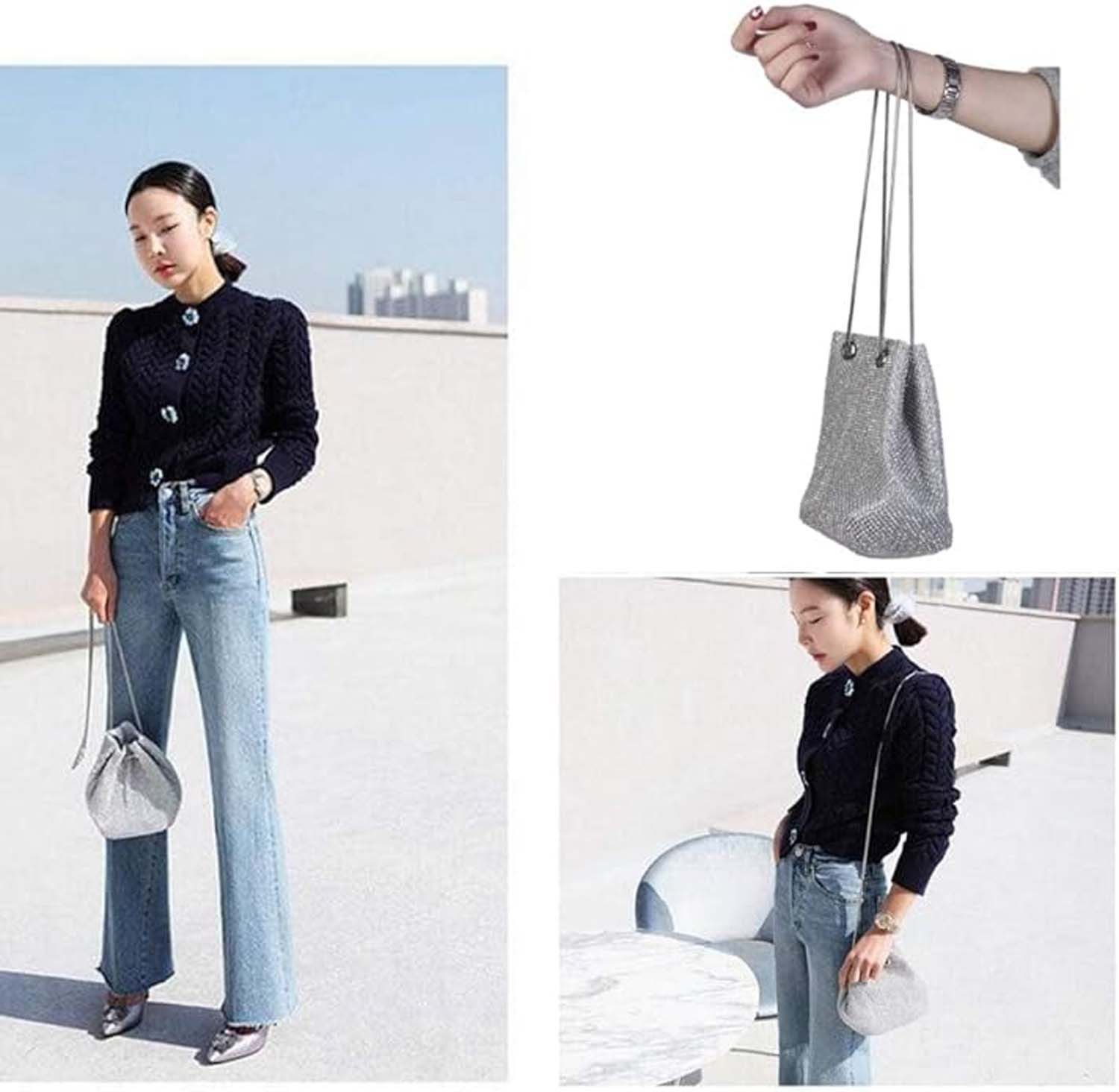 Zaewry Clutch Damen Abendtasche Shiny Strass Handtasche Strasssteine