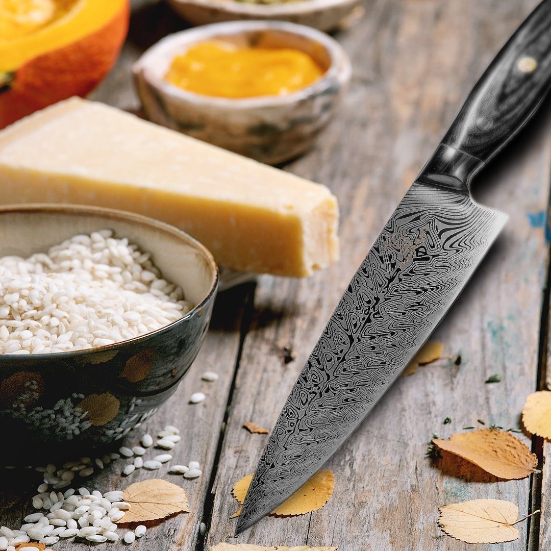 Küchenkompane Messer-Set Messerset asiatisch Küchenmesser (2-tlg) Kumai magnetischer - Holzleiste mit