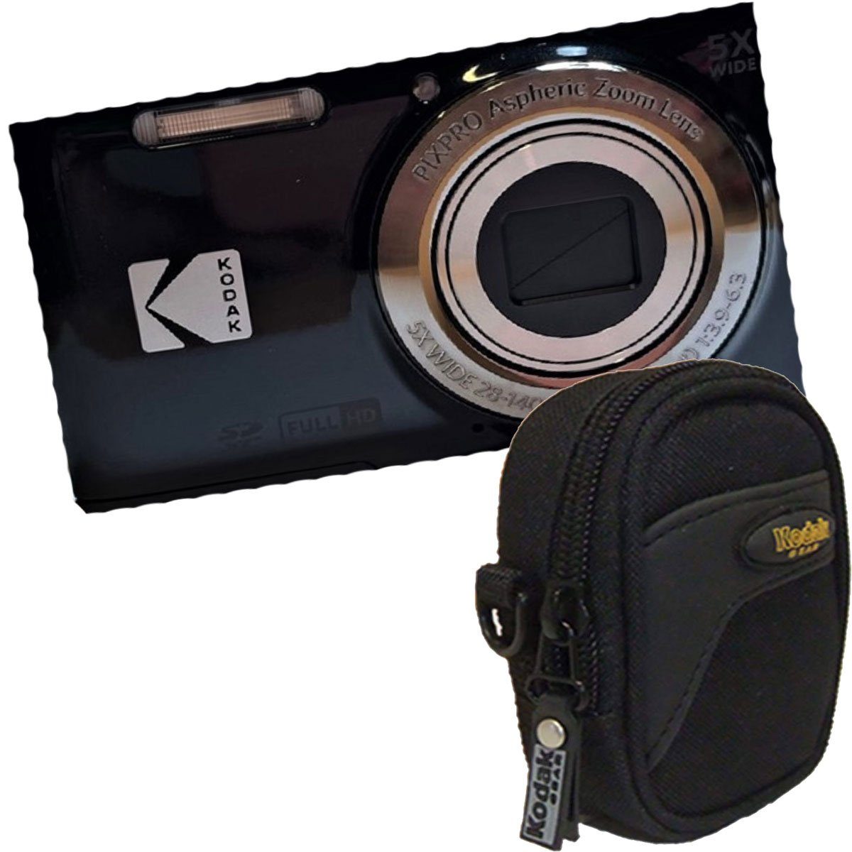 Gear Kodak Kompaktkamera + FZ55 Kodak Kodak schwarz Tasche