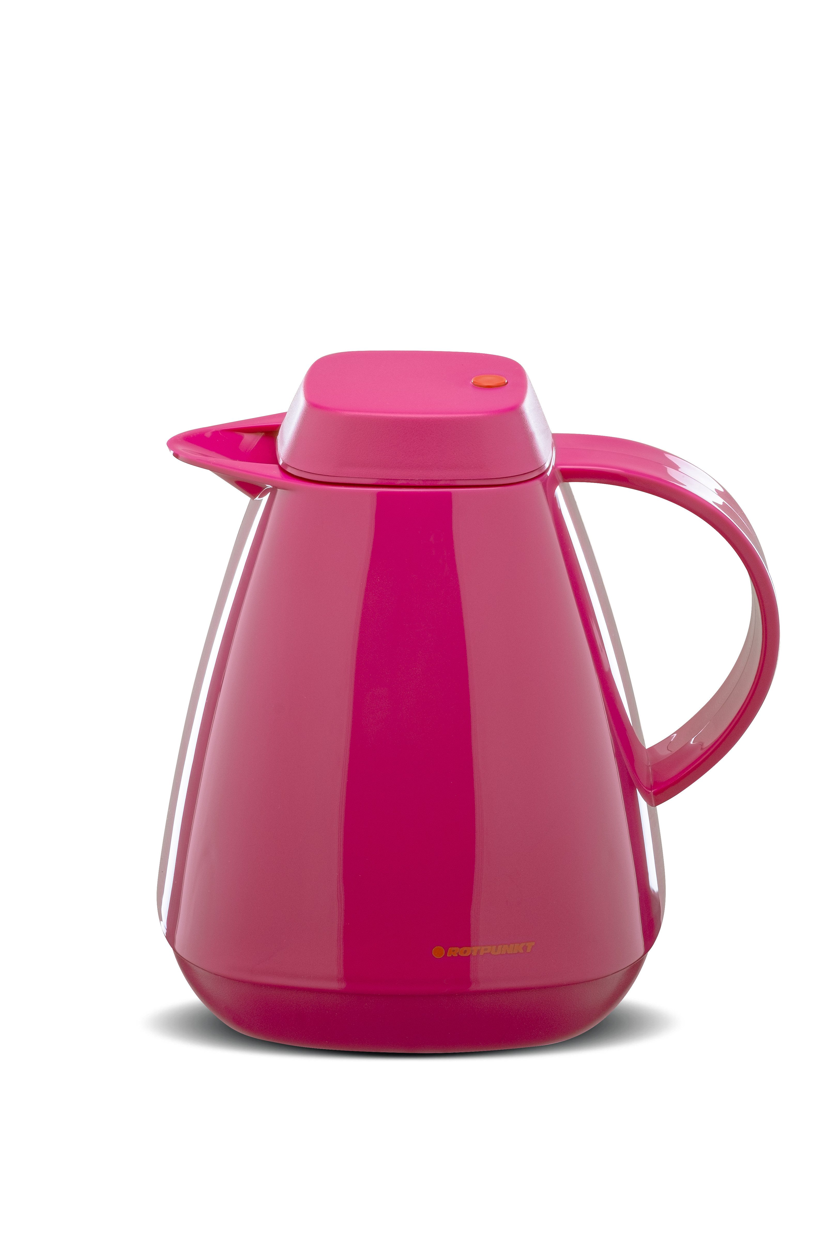 ROTPUNKT Isolierkanne 1,0 Liter 650 Glaseinsatz I hochwertig I Thermokanne I 24 Std heiß, (Kaffeekanne I Teekanne), robust und auslaufsicher
