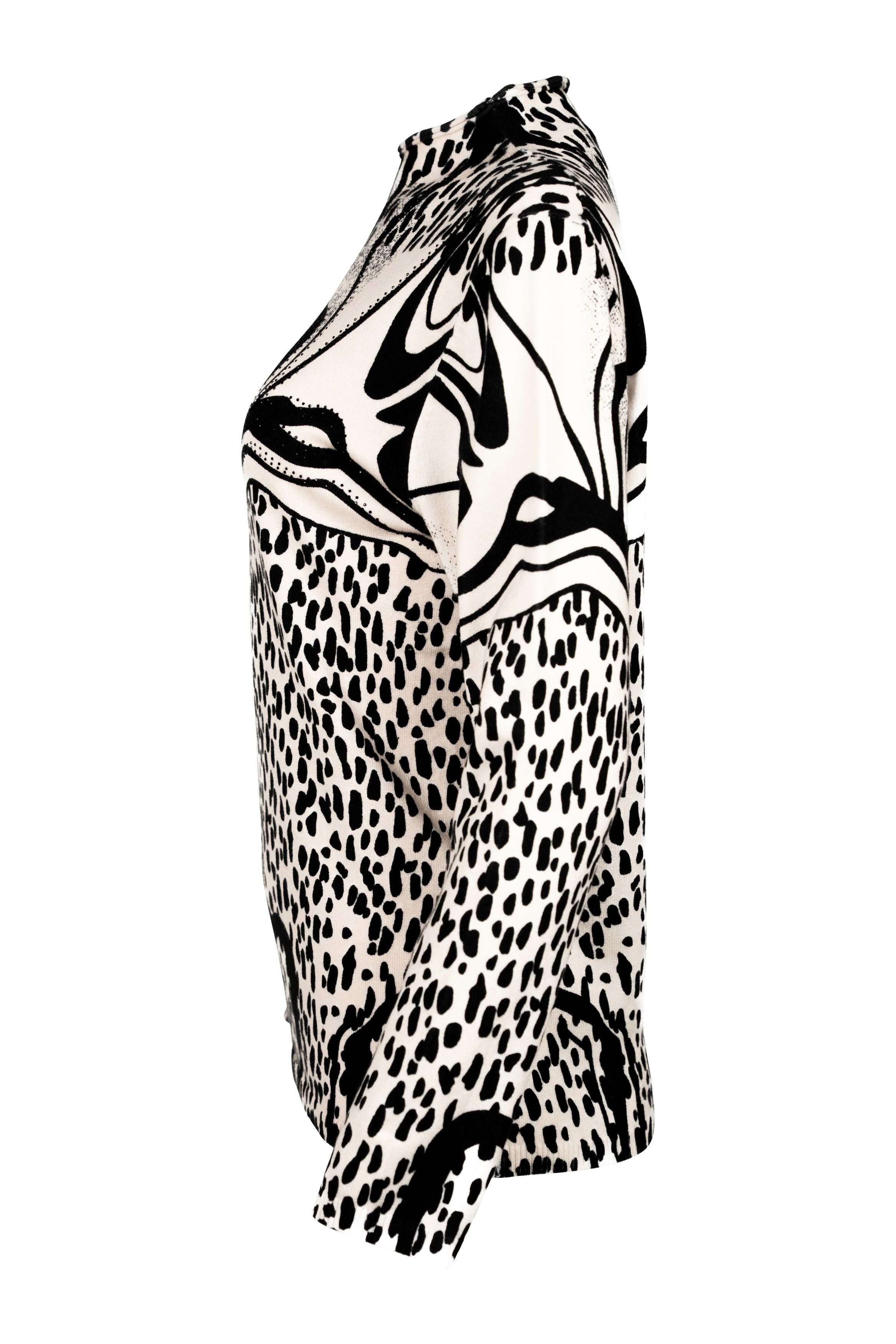 Faber Stehkragenpullover Leichter Stehbundpullover mit Blickfang-Print mit Blickfang-Print