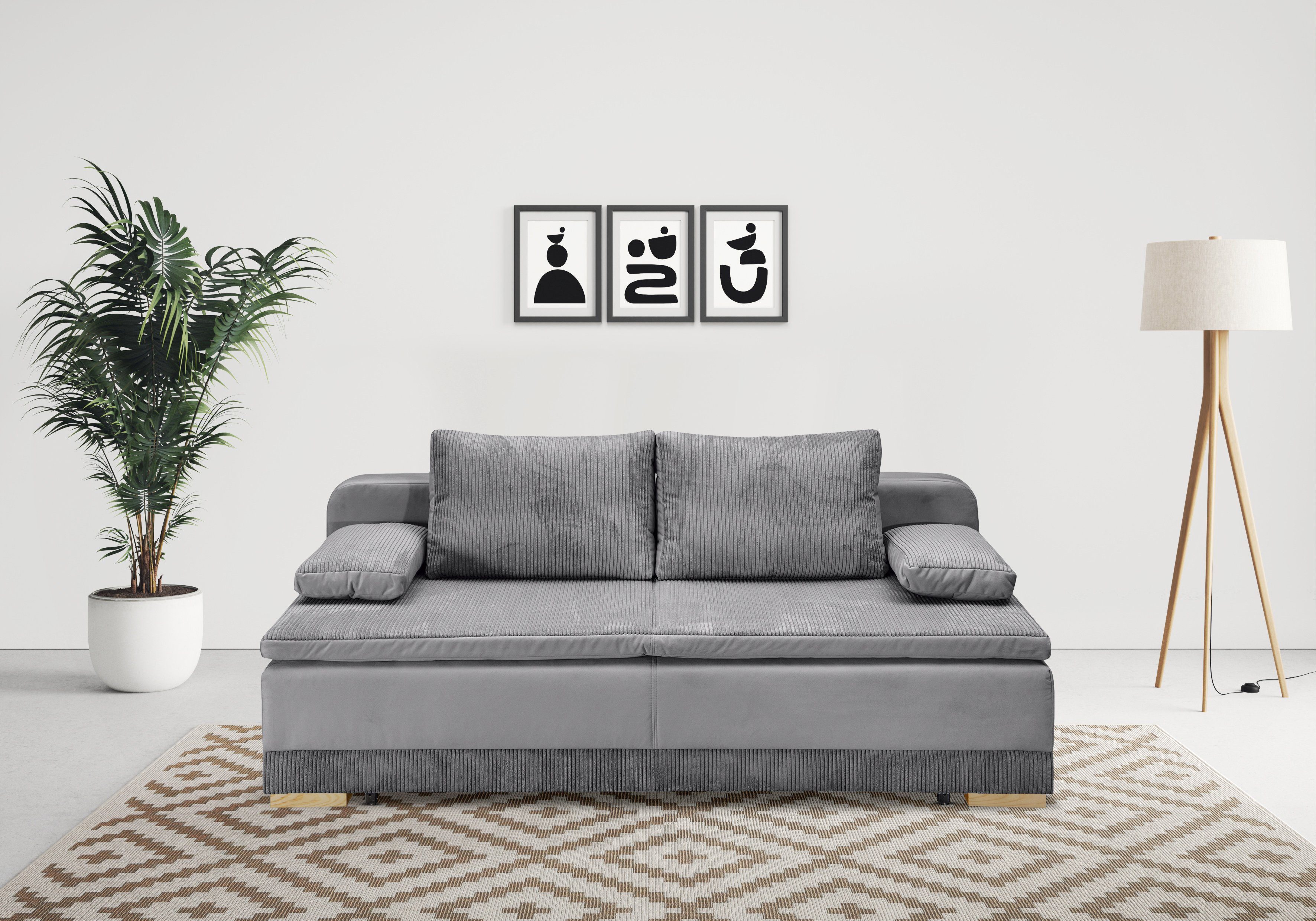 Home affaire Schlafsofa Ben, mit Boxspringaufbau, Bettfunktion & Bettkasten günstig online kaufen