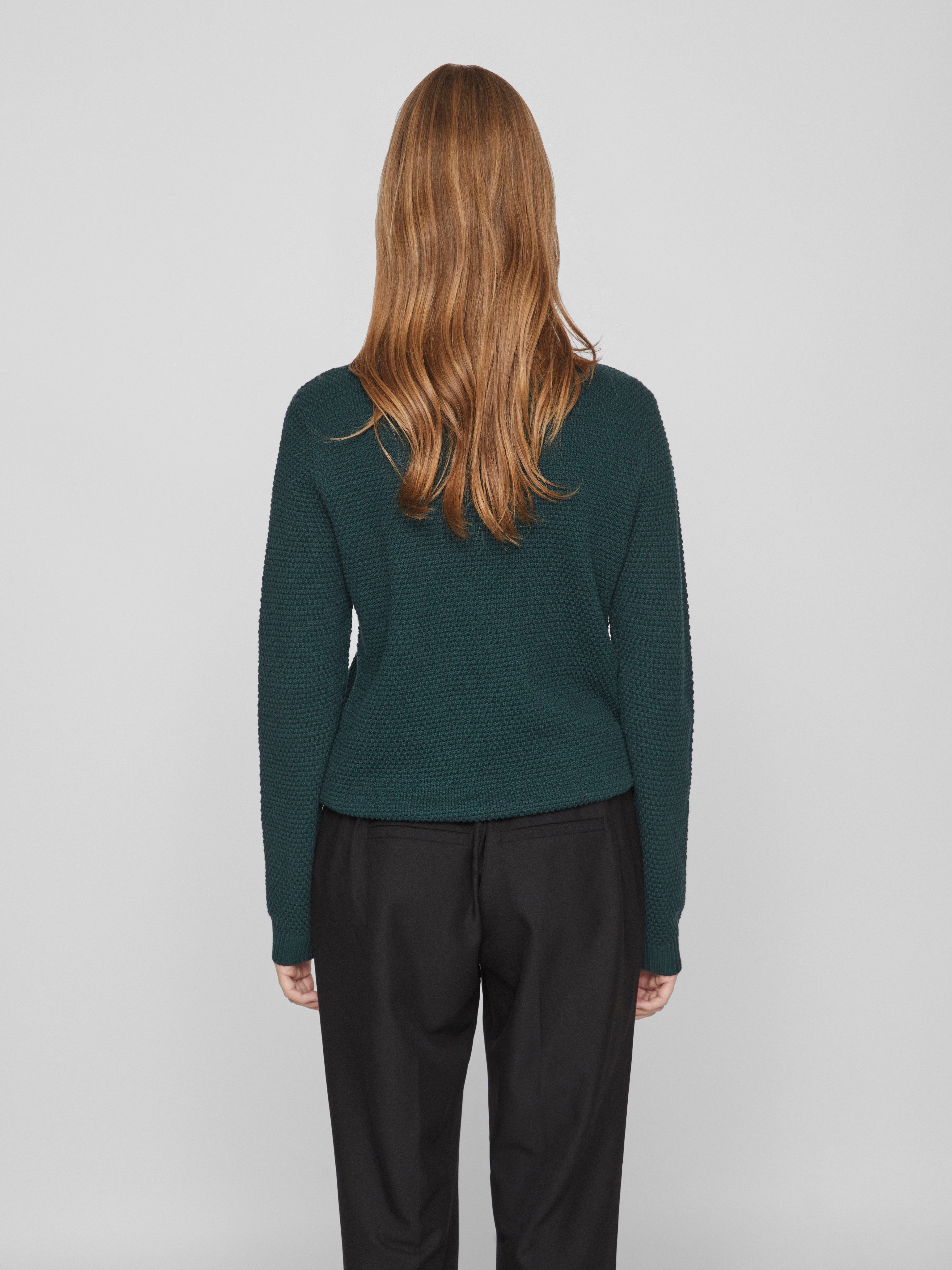 Vila Rundhalspullover VIDALO O-NECK L/S KNIT TOP- NOOS Baumwolle, regular fit