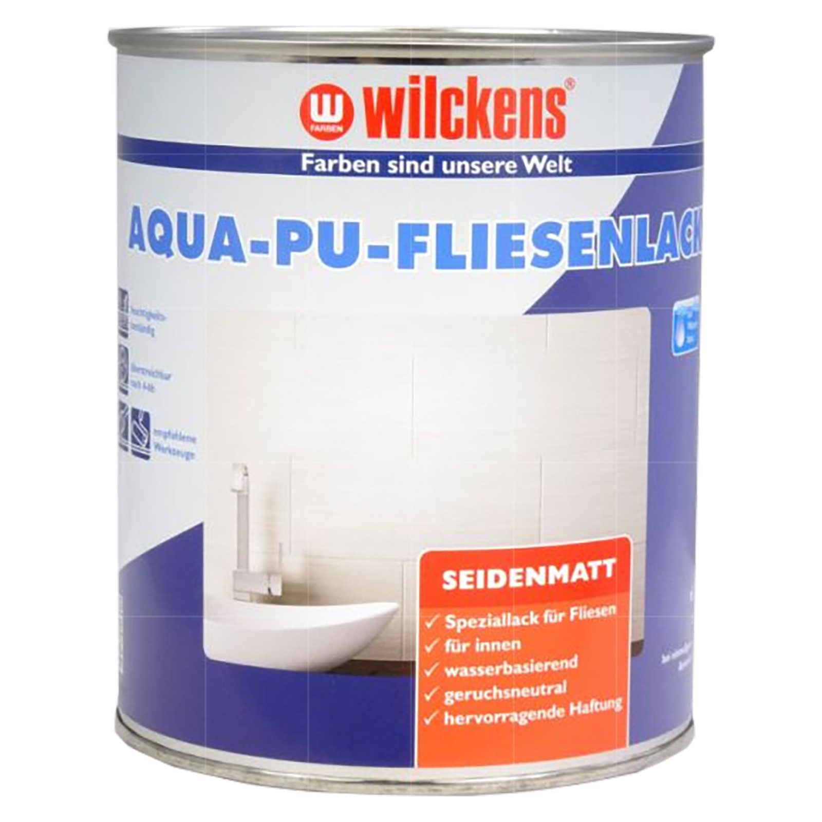 Wilckens Farben Fliesenlack Aqua-PU-Fliesenlack seidenmatt - 0.75 Liter