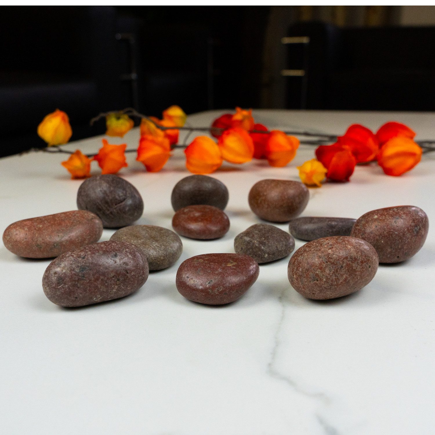 INTERGARDEN Zierkies Dekosteine rot poliert 10 kg, Kieselsteine Garten 2-3 cm, (Sack)