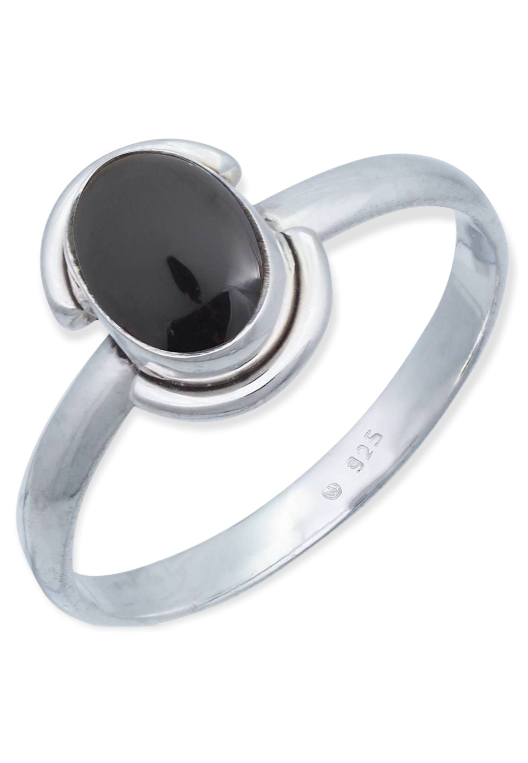 mantraroma Silberring 925er Onyx mit Silber