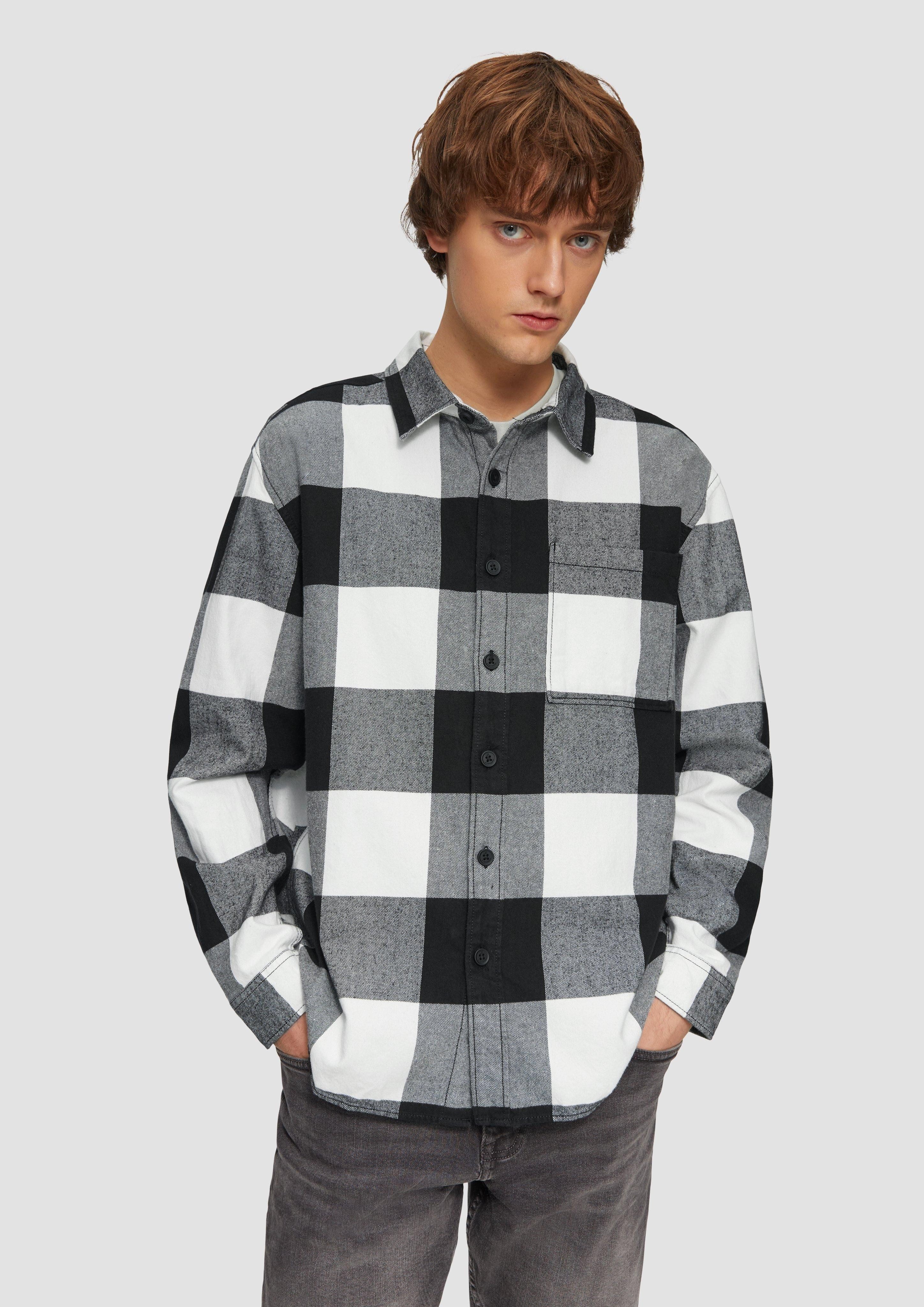 QS Langarmhemd Relaxed Fit: Flanellhemd mit günstig online kaufen