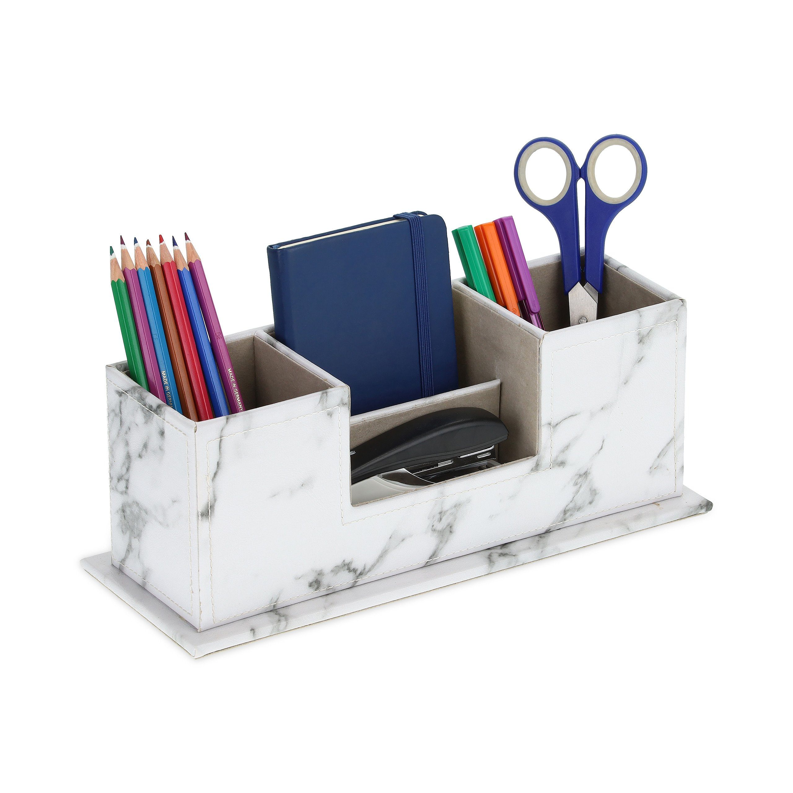 relaxdays Organizer Schreibtisch Organizer Marmor-Optik