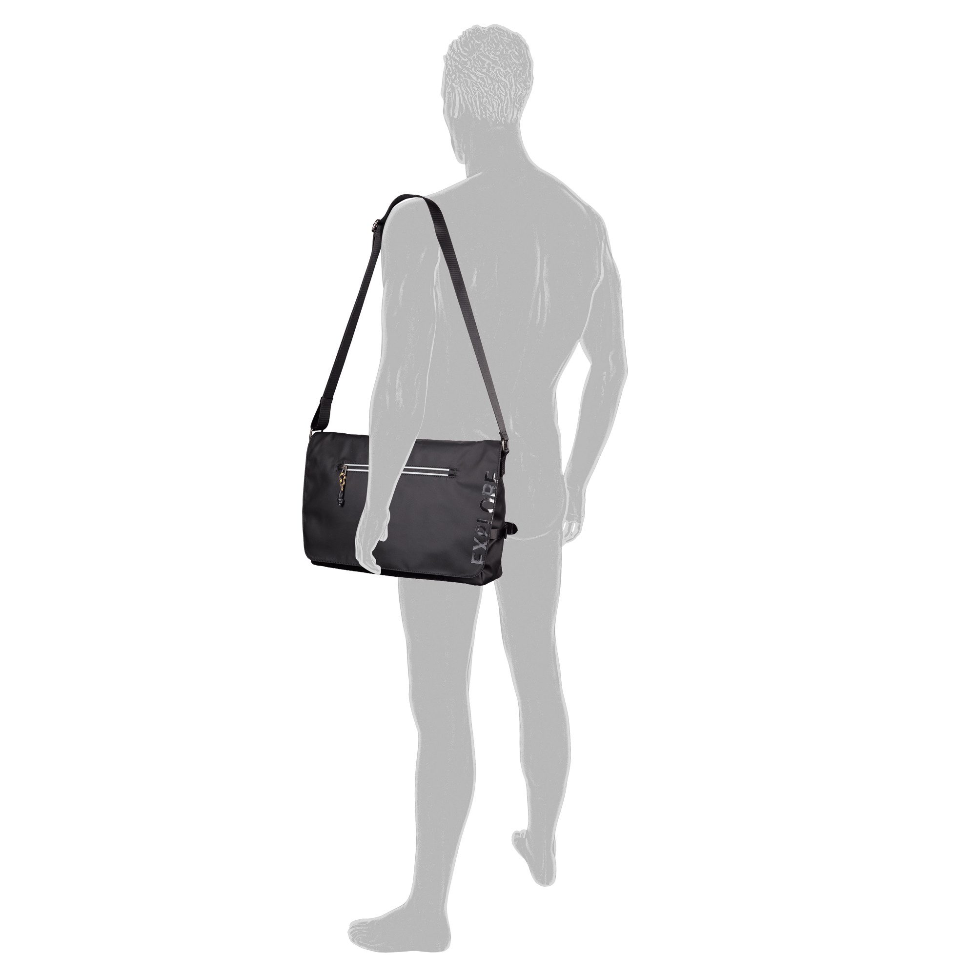 camel active Messenger Bag Explore, Herren Umhängetasche mit reflektierende Reißverschlüsse