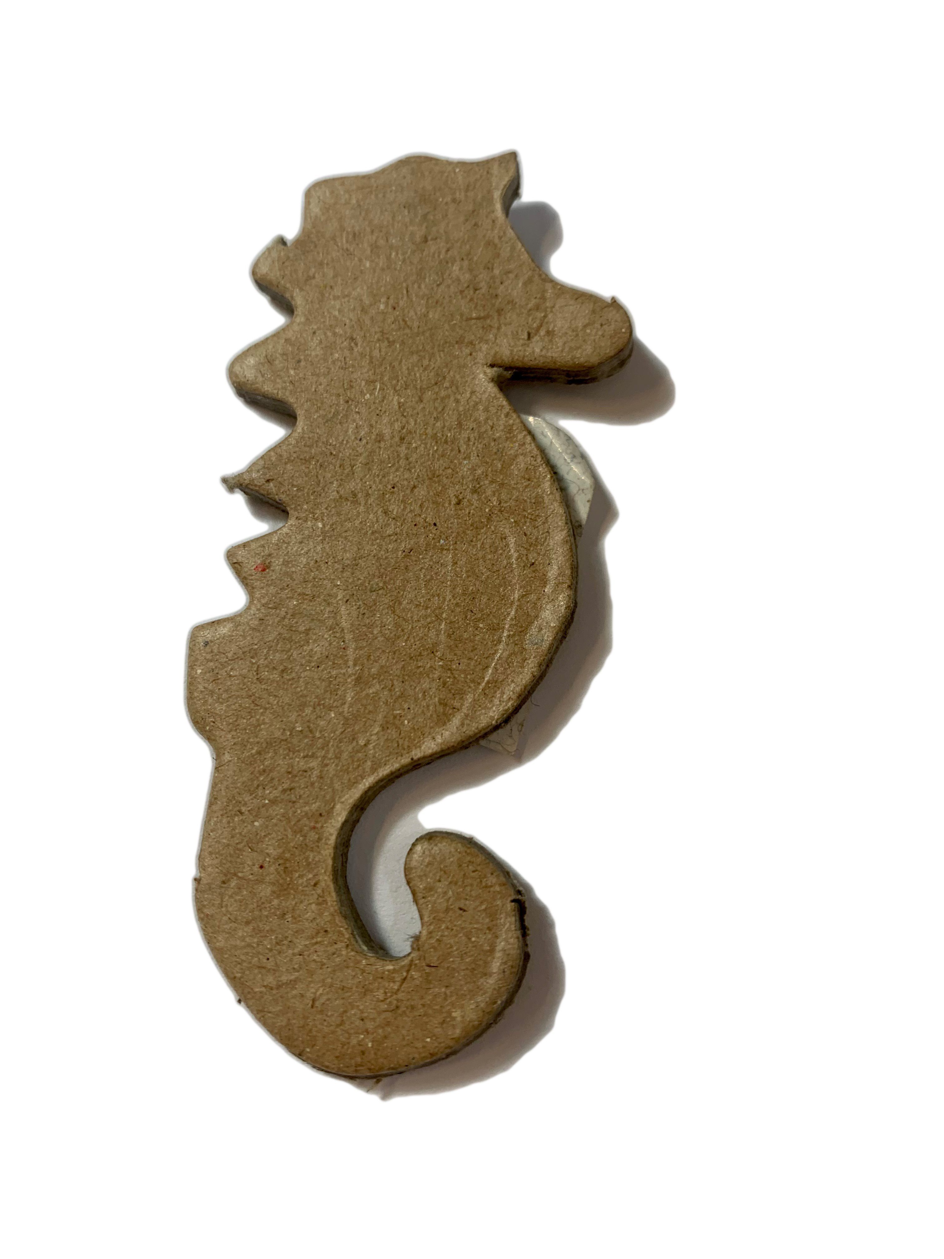 H-Erzmade Dekofigur Pappmaché Teilchen, Seepferdchen, 8cm | Dekofiguren