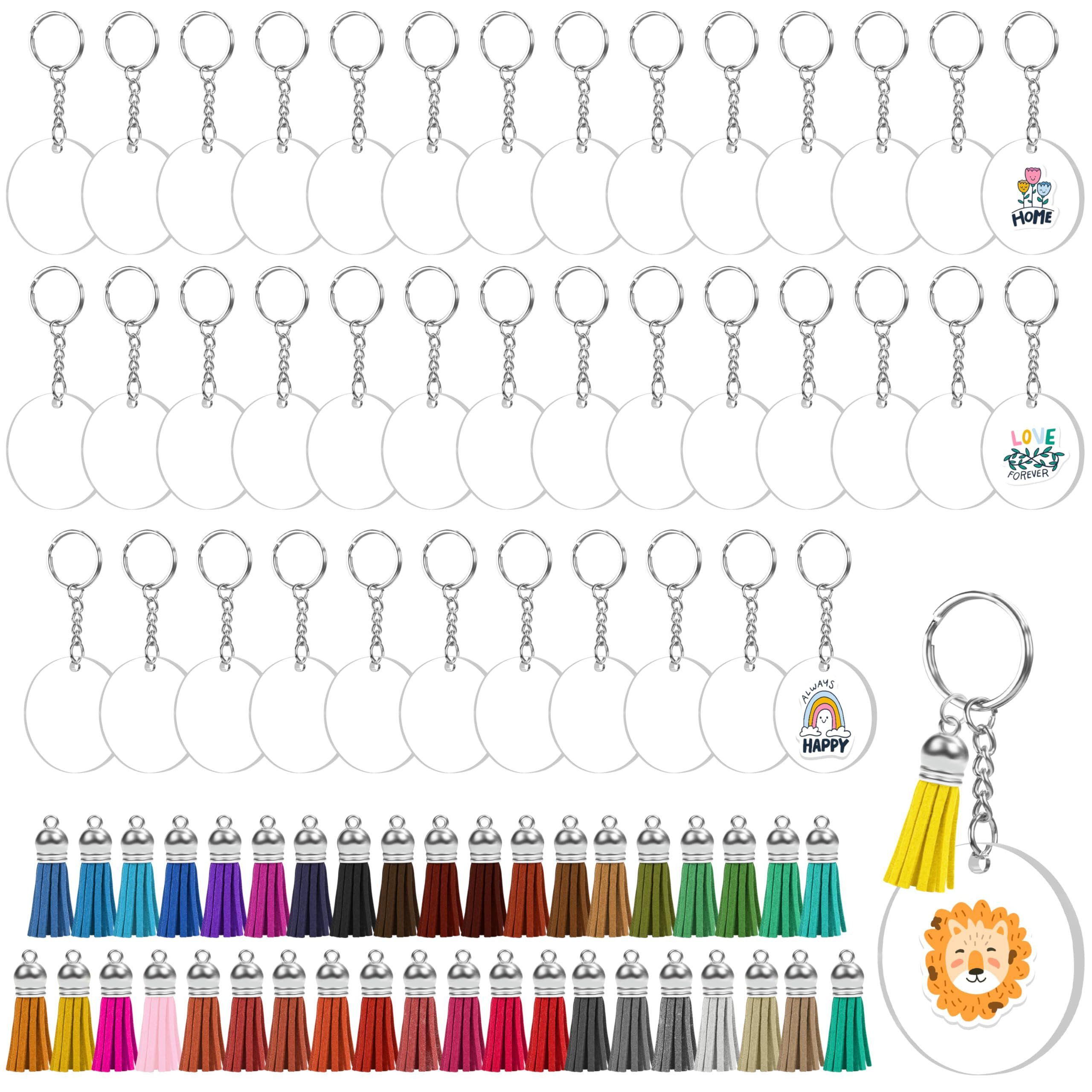 Kurtzy Schlüsselanhänger Acryl Schlüsselanhänger mit Quasten günstig online kaufen
