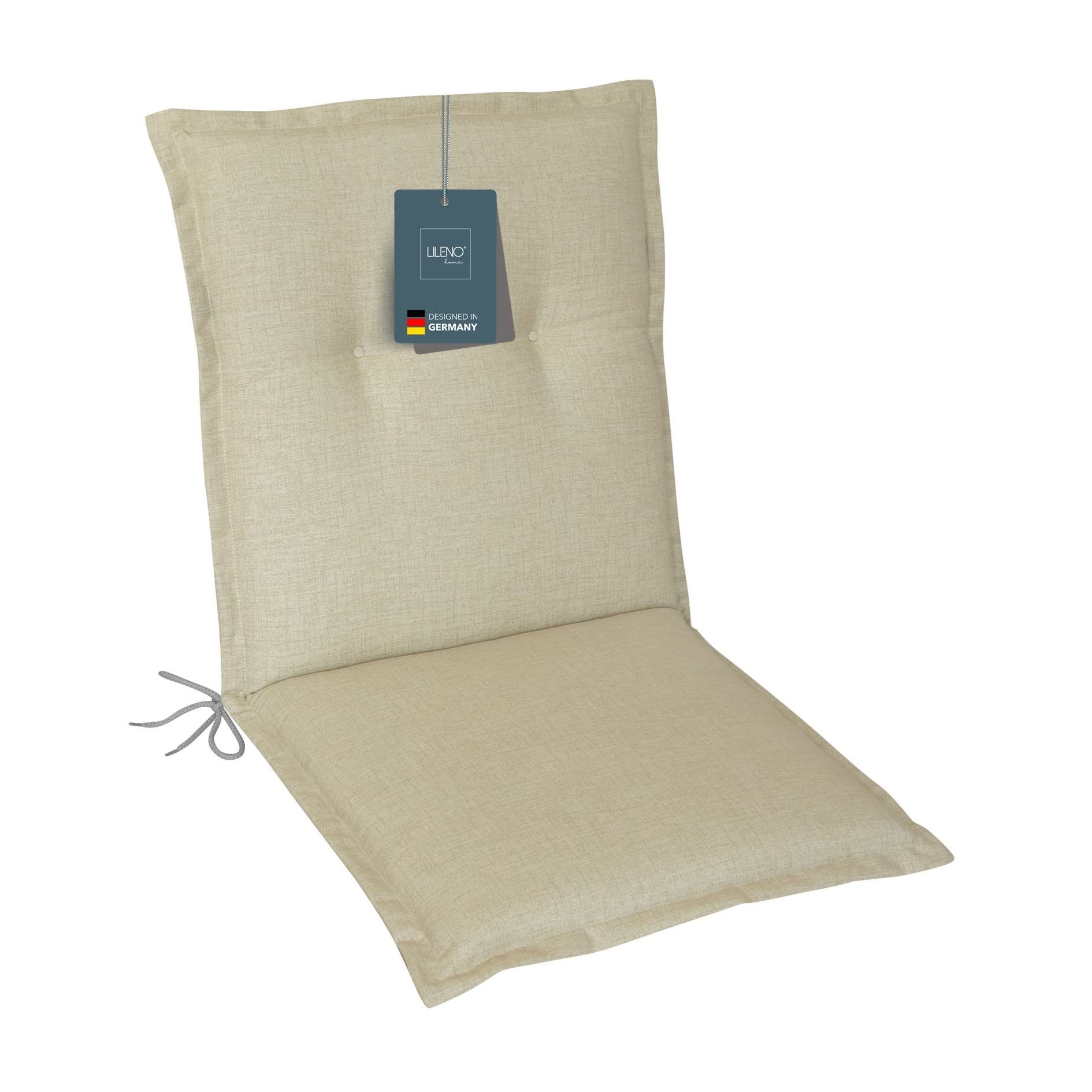 LILENO HOME Polsterauflage Niedriglehner, bequeme Sitzauflage für Gartenstühle, Stuhlkissen, (1 St., 1er Set), Gartenstuhl Auflage Beige, Sitzpolster waschbar