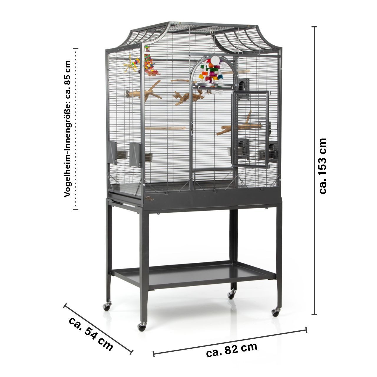 Montana Cages Vogelkäfig Madeira II - Antik, Käfig, Voliere für Sittiche waagerechte Verdrahtung & Anflugklappe