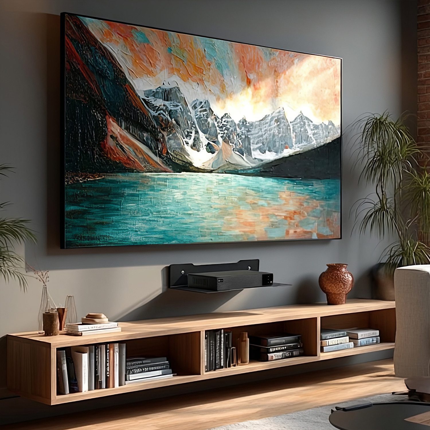 Maclean Wandregalhalter MC-122 TV-Wandregal für Tuner-Decoder, Abmessungen: 300 x 205 x 60 mm, max. 5kg