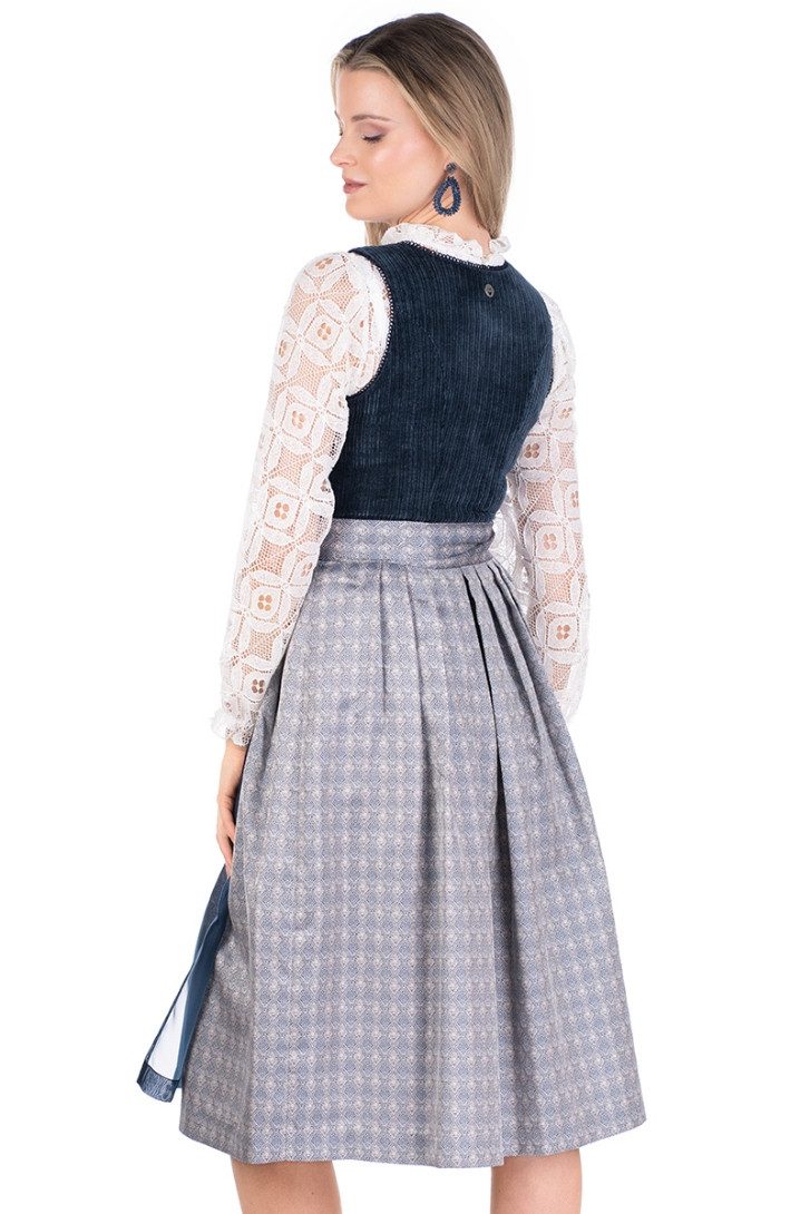 Spieth & Wensky Dirndl Cord Dirndl 2tlg. - HILDOR - dunkelblau – Bild 5 von 5