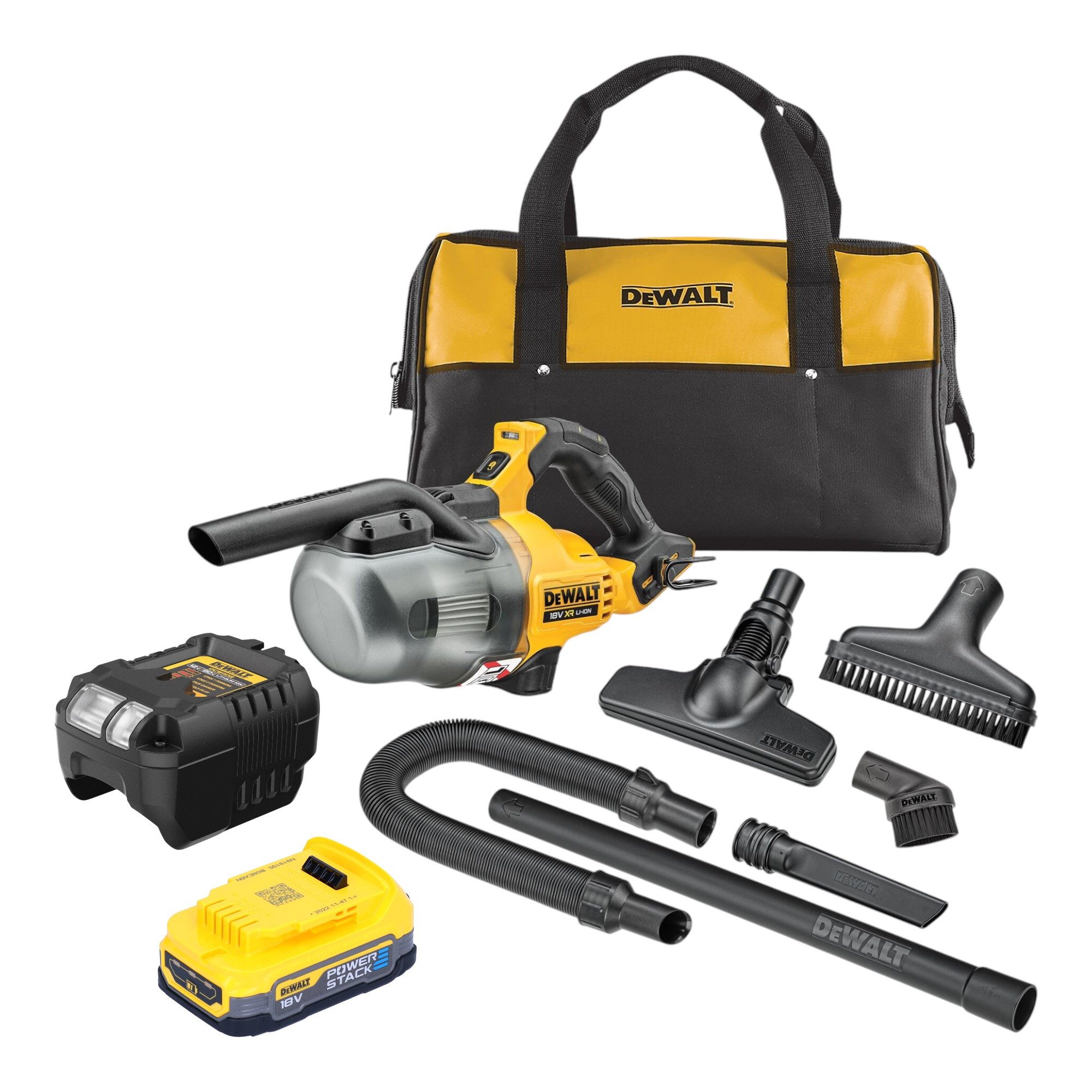 DeWalt Bodenstaubsauger DCV 501 LE1 18V 0,7 l Staubklasse L + 1x Powerstack Akku 1,7Ah + Lader