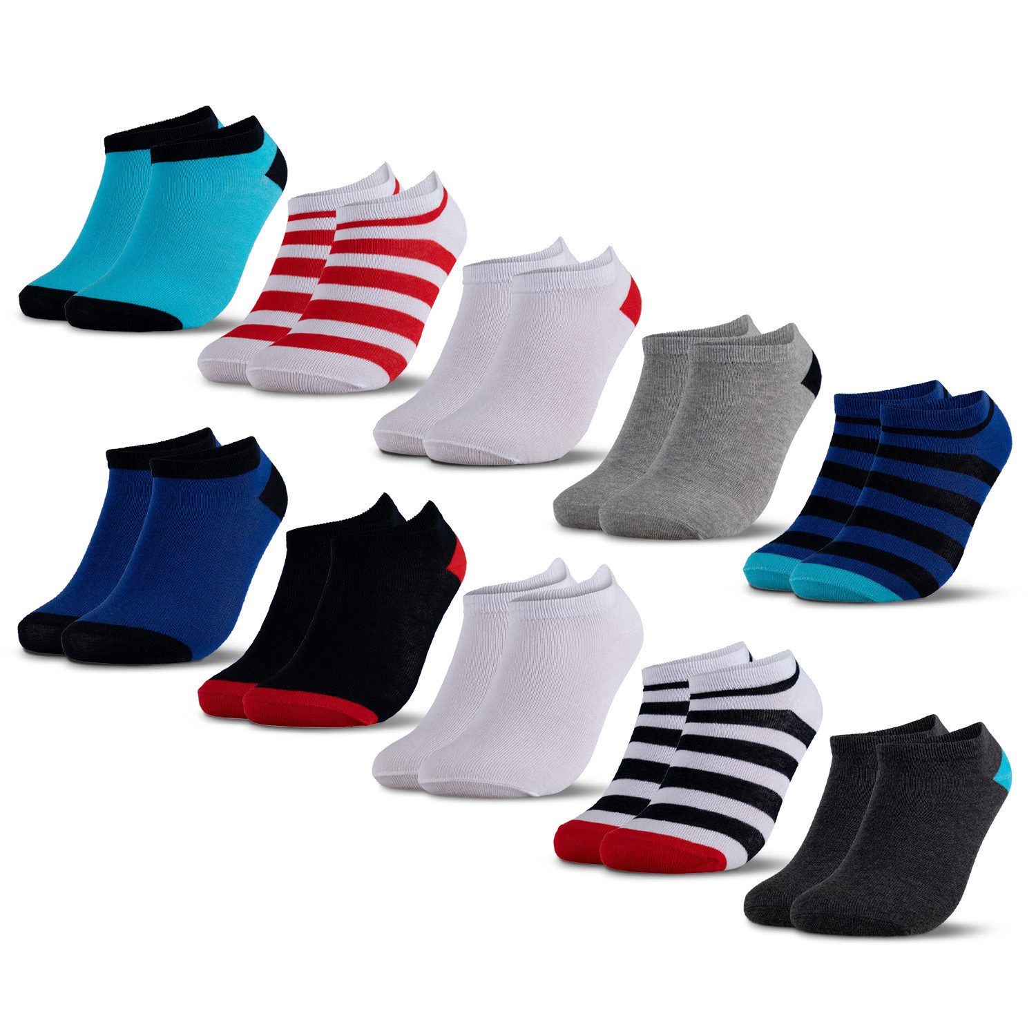 Sneakersocken Occulto Kinder Sneaker Socken 10er Pack (Modell: Mikl)